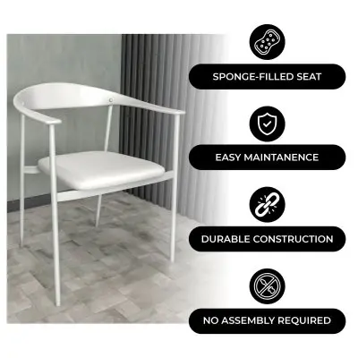 Kora Collection Modern Dining Chair in White - Set of 4