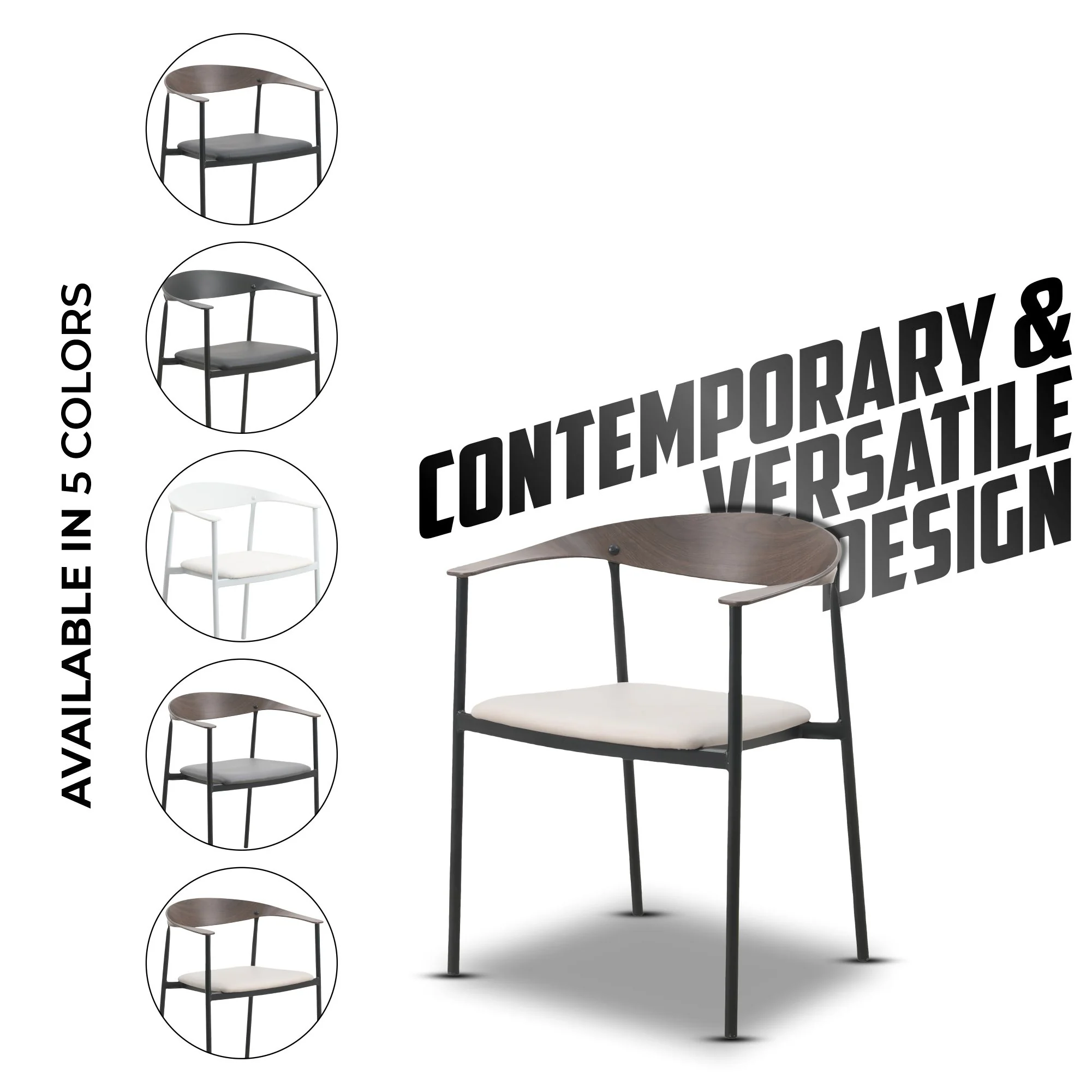 Kora Collection Modern Dining Chair in Toupe - Set of 2