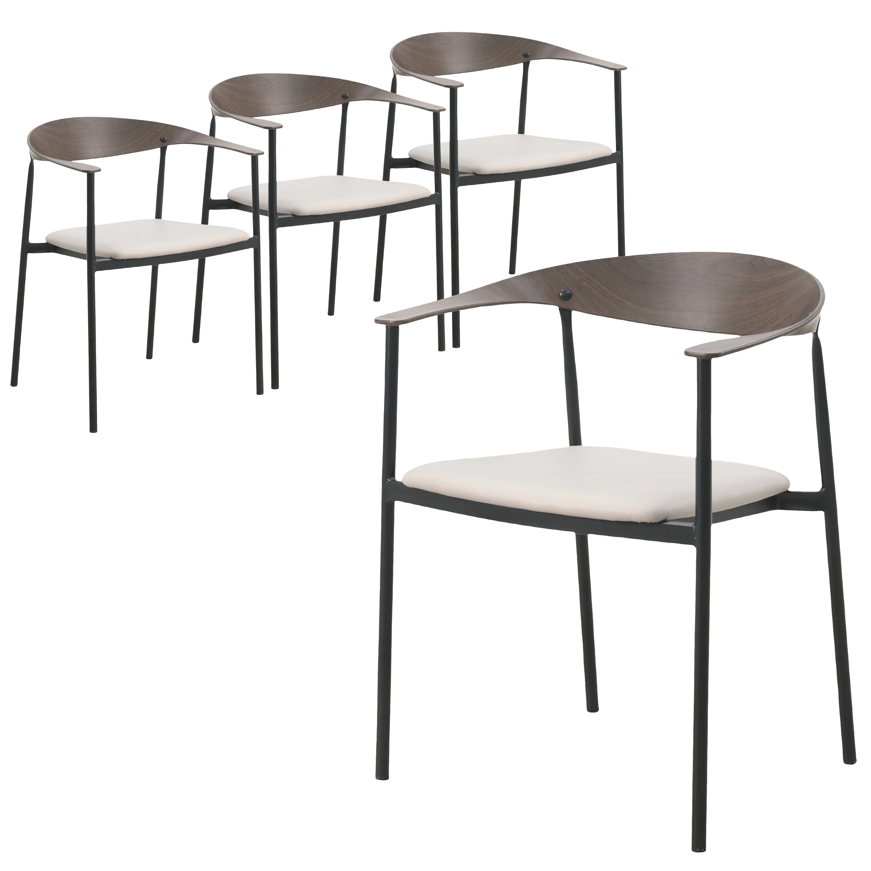 Kora Collection Modern Dining Chair in Toupe - Set of 4