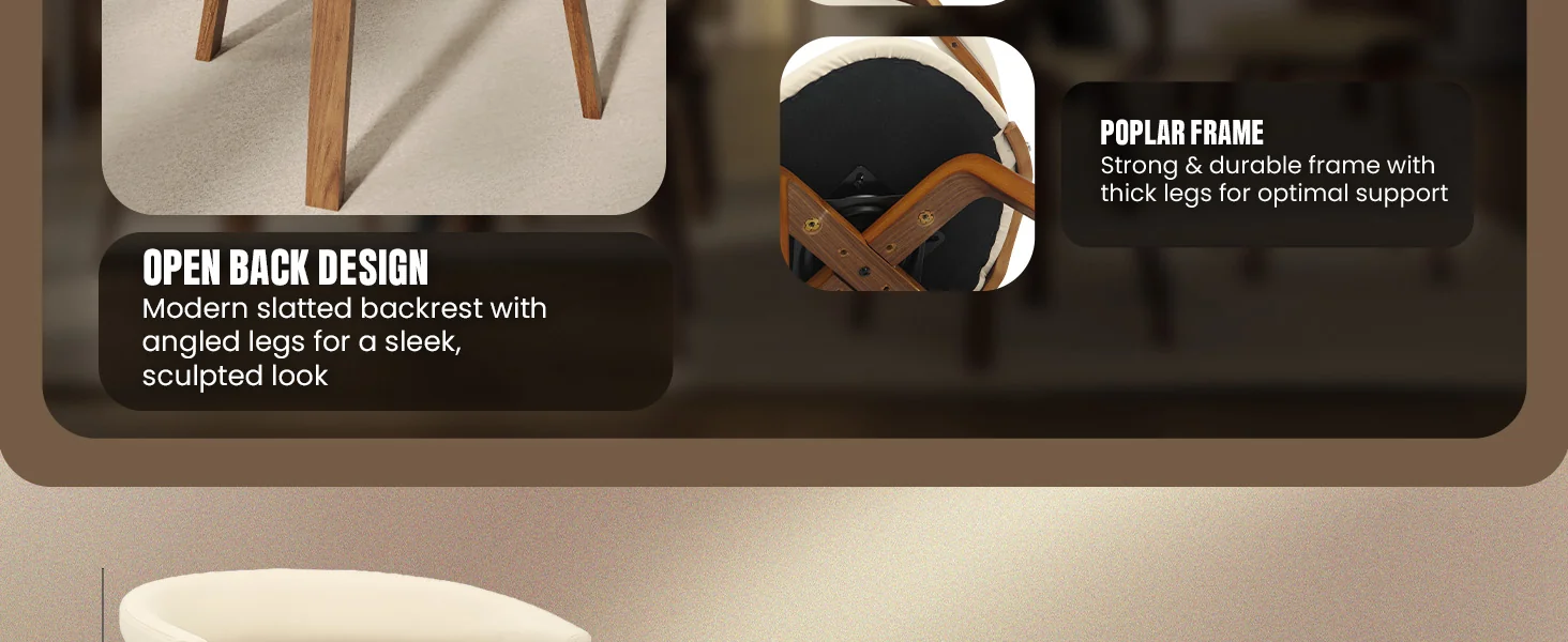 Modern Wooden Dining Chair, Walnut Frame in Taupe Klyne Collection By LeisrueMod