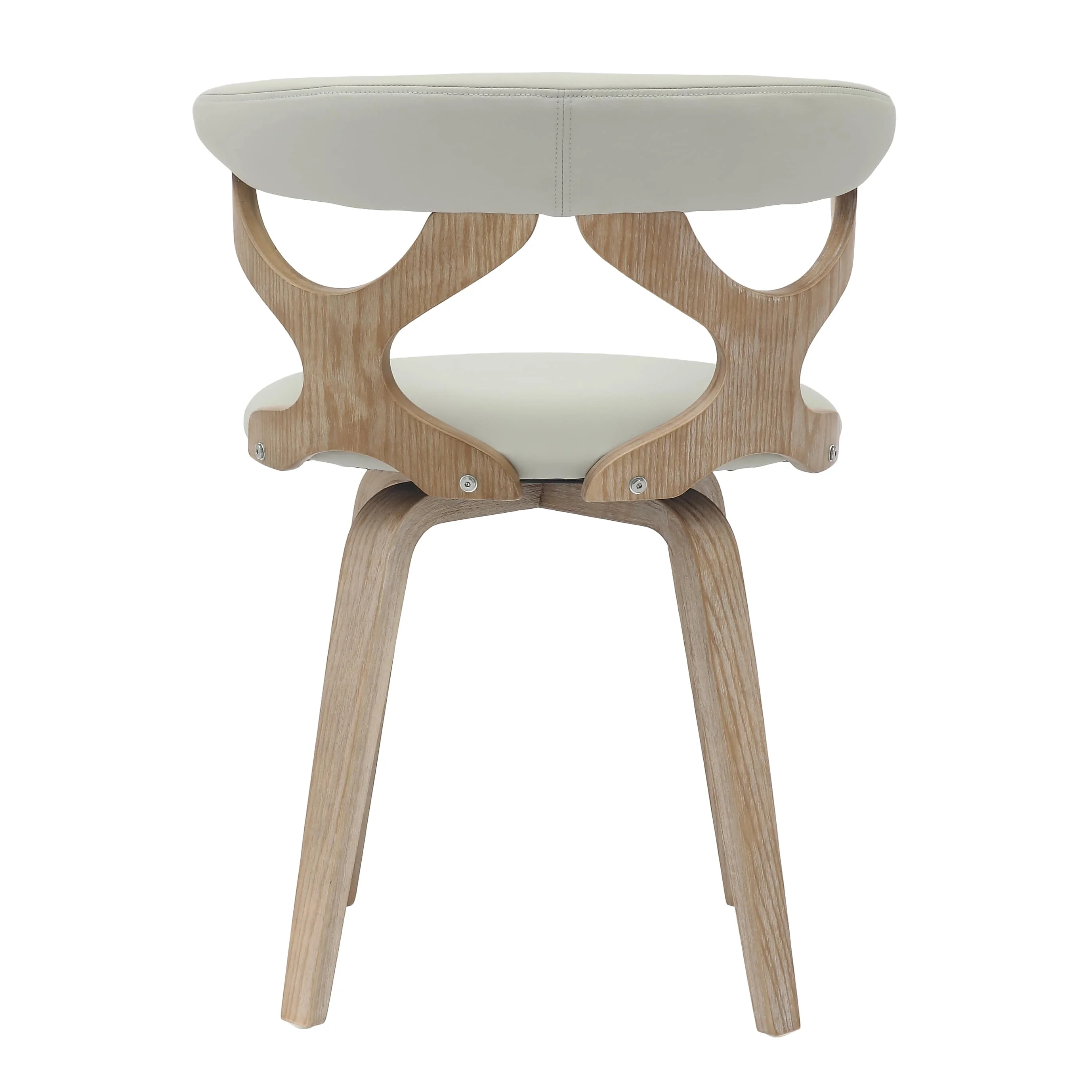 Modern Wooden Dining Chair, Washed Walnut Frame in Light Grey, Klyne Collection By LeisrueMod