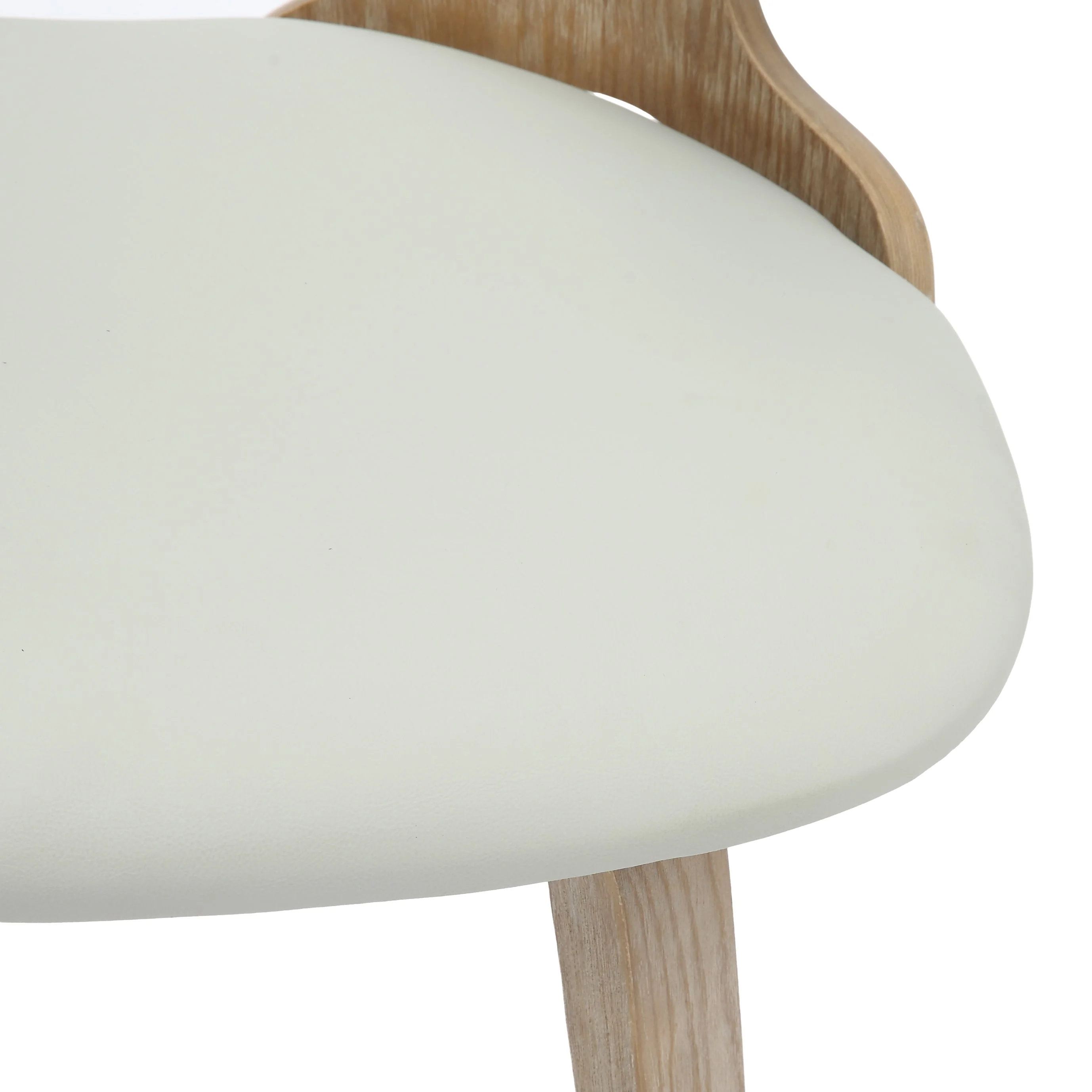 Modern Wooden Dining Chair, Washed Walnut Frame in Light Grey, Klyne Collection By LeisrueMod