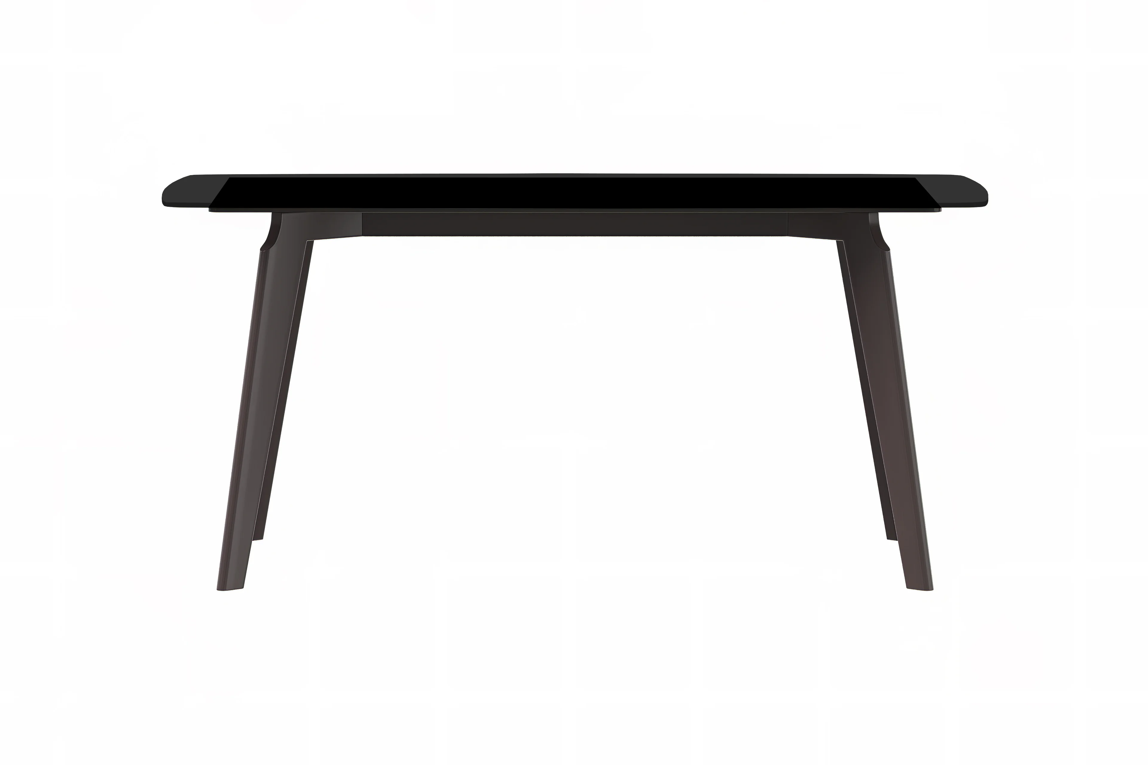 Krevor Series Modern Dining Table Silver Base, With 55 Black Glass Top