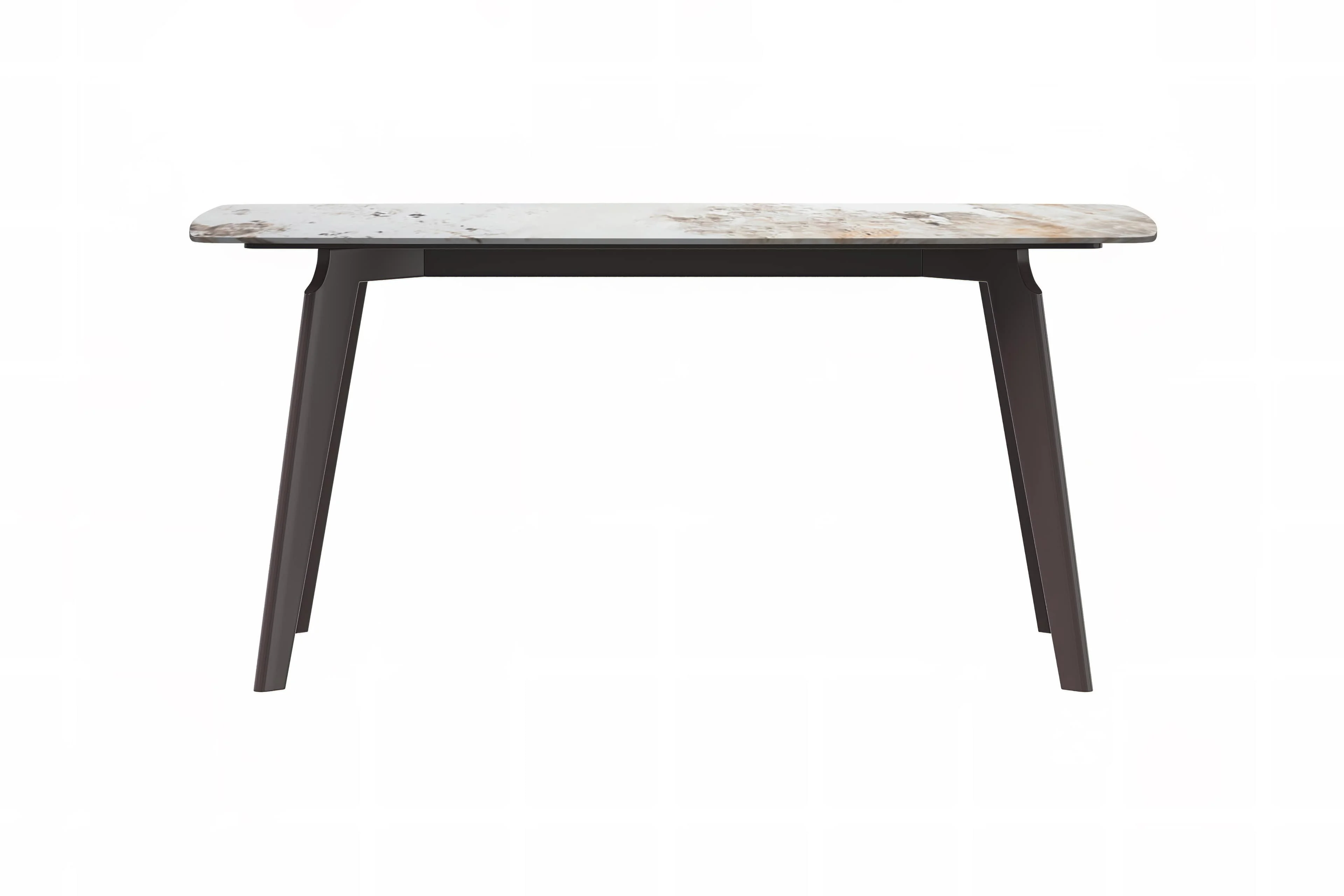 Krevor Series Modern Dining Table Silver Base, With 55 White Grey Sintered Stone Top