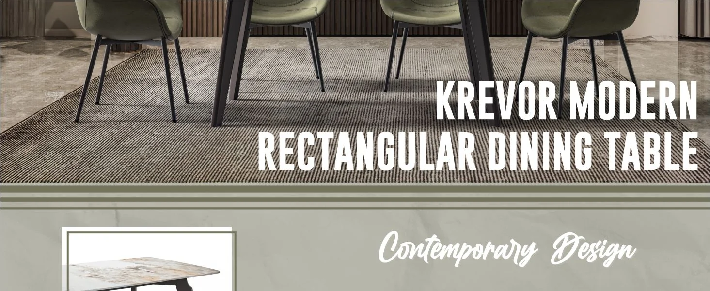Krevor Series Modern Dining Table Silver Base, With 55 White Grey Sintered Stone Top