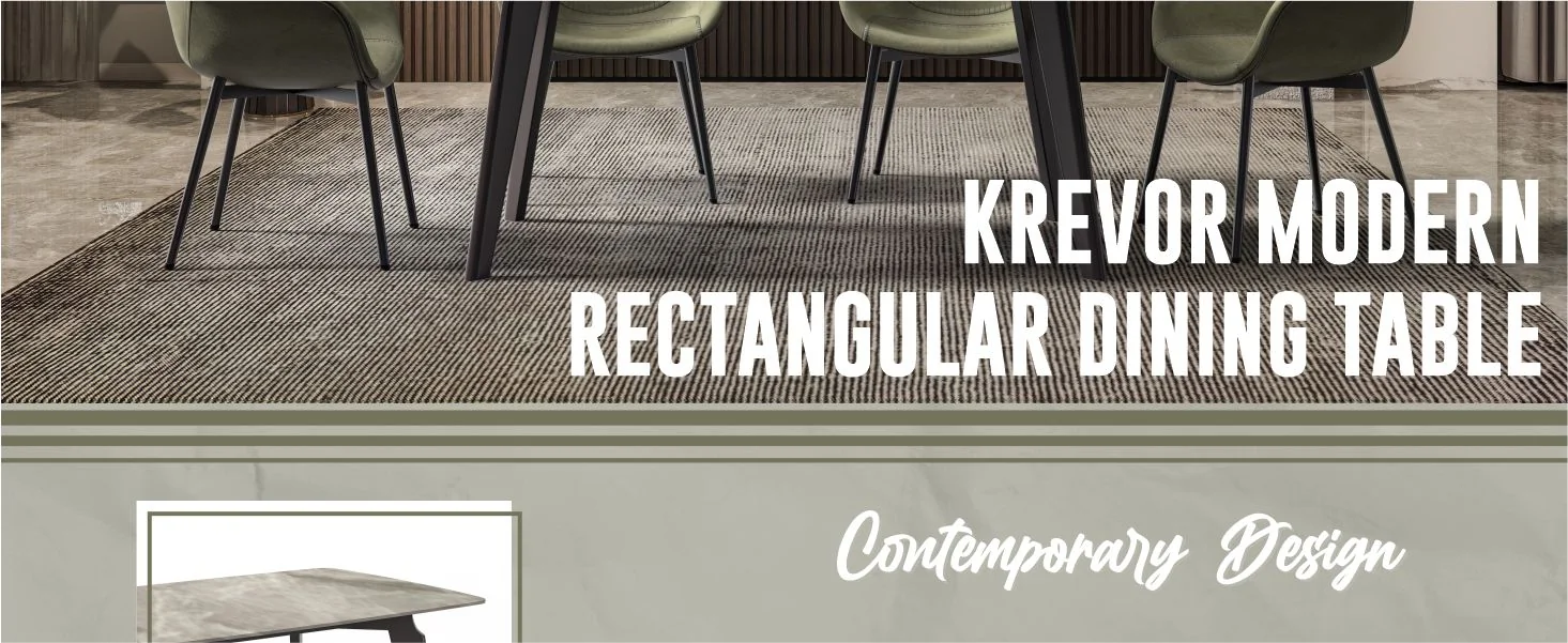 Krevor Series Modern Dining Table Silver Base, With 55 Deep Grey Sintered Stone Top