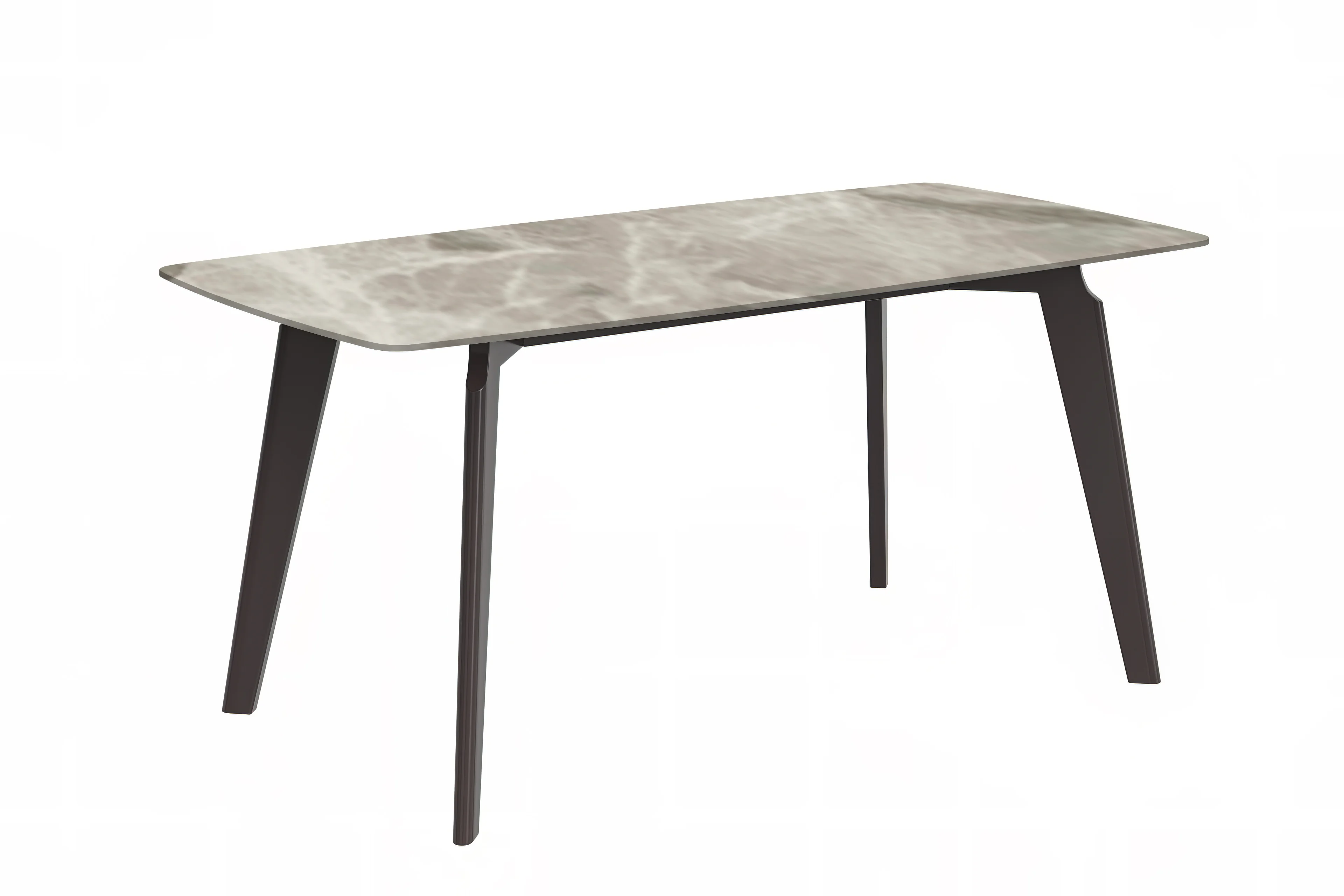 Krevor Series Modern Dining Table Silver Base, With 55 Deep Grey Sintered Stone Top