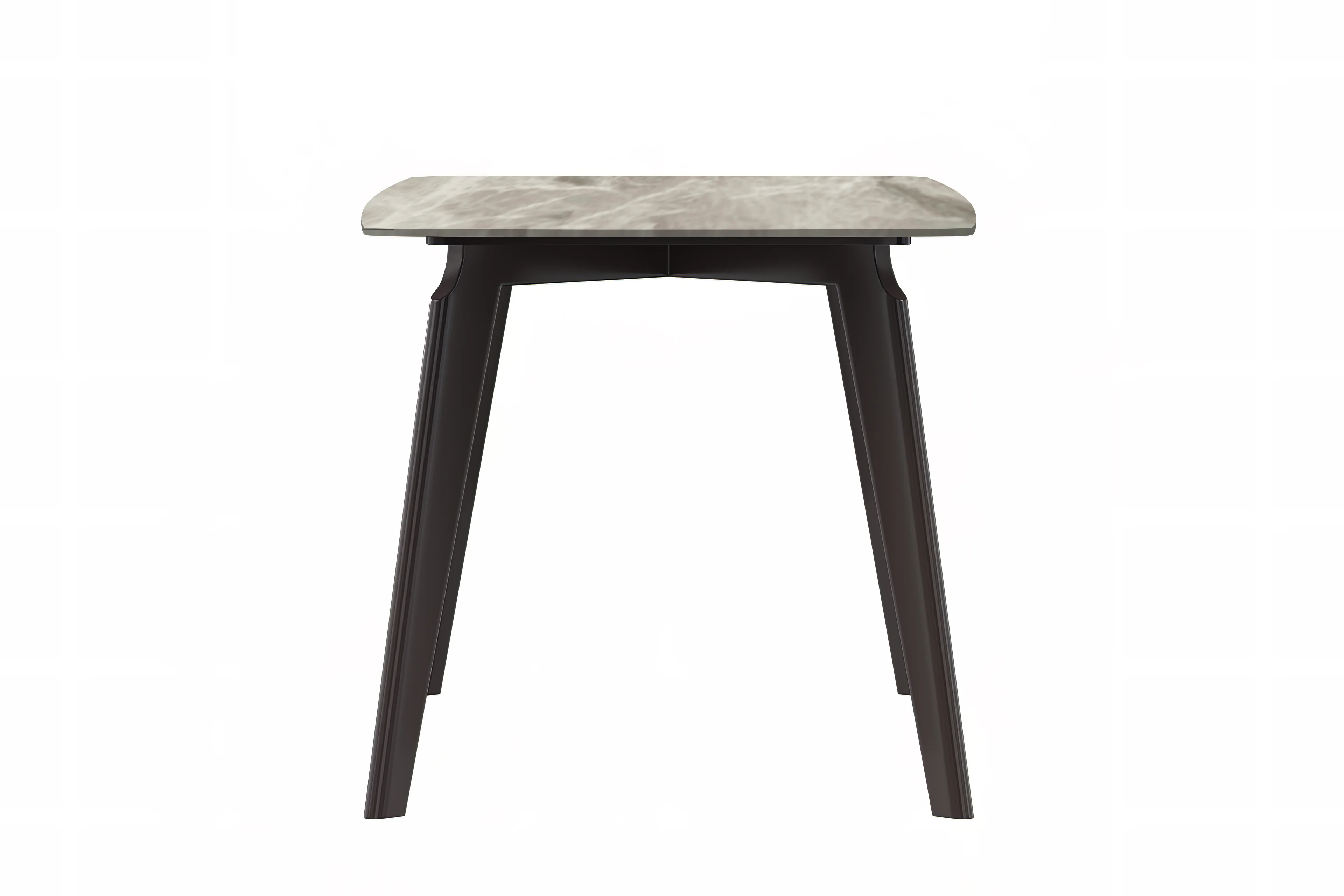 Krevor Series Modern Dining Table Silver Base, With 55 Deep Grey Sintered Stone Top