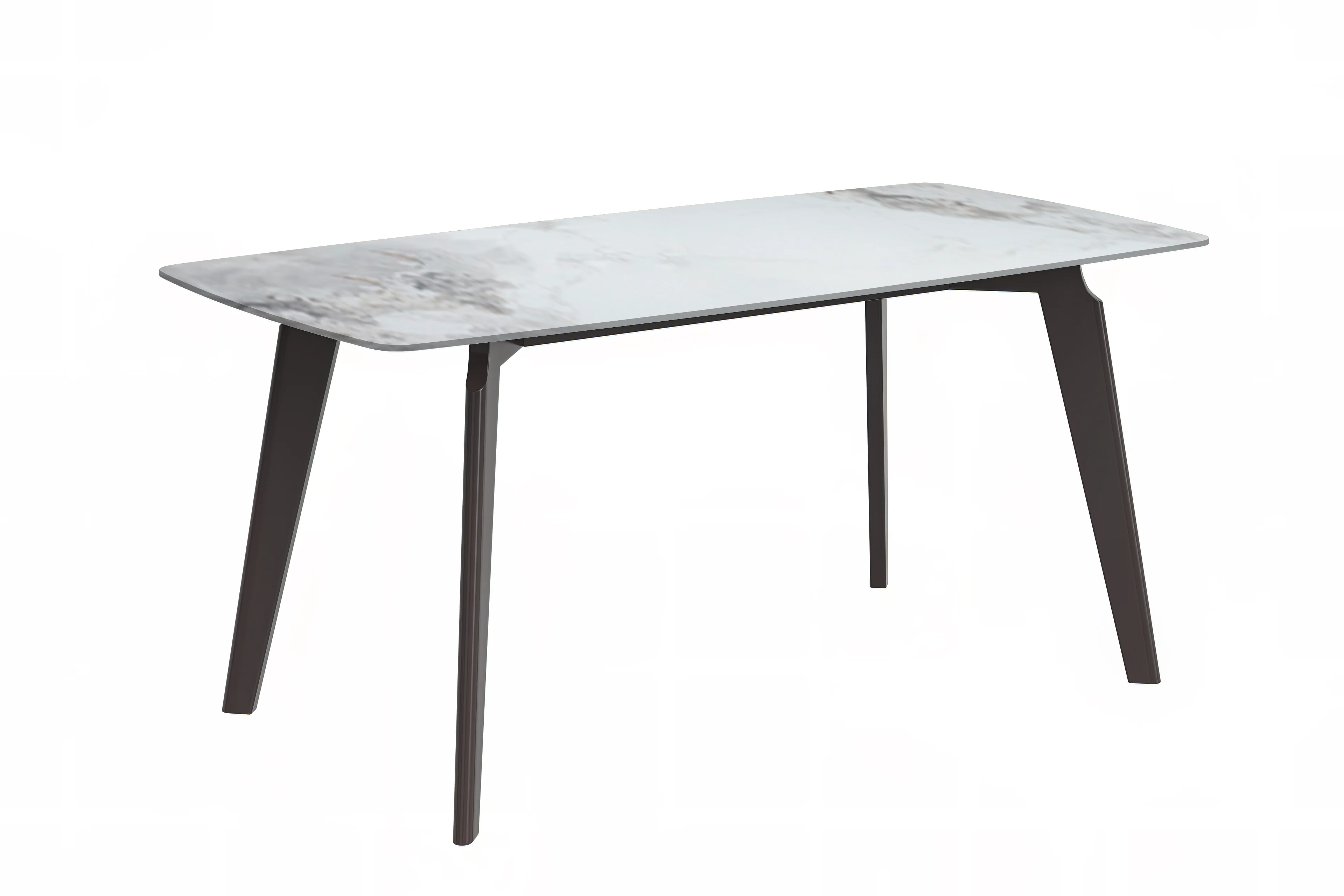 Krevor Series Modern Dining Table Silver Base, With 55 Medium Grey Sintered Stone Top
