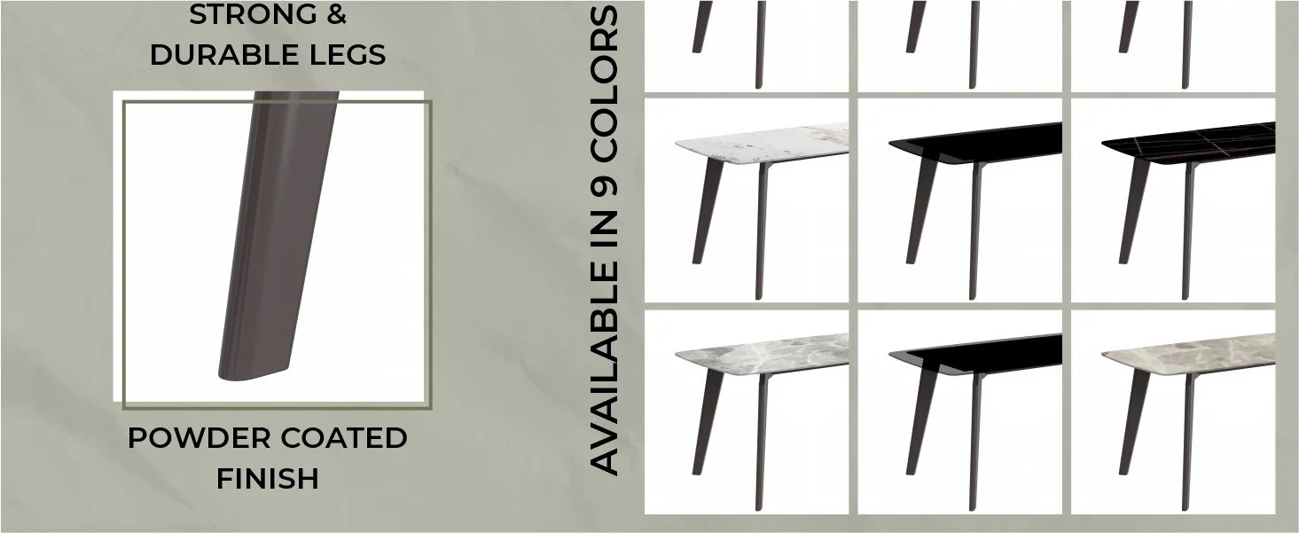 Krevor Series Modern Dining Table Silver Base, With 55 White Sintered Stone Top