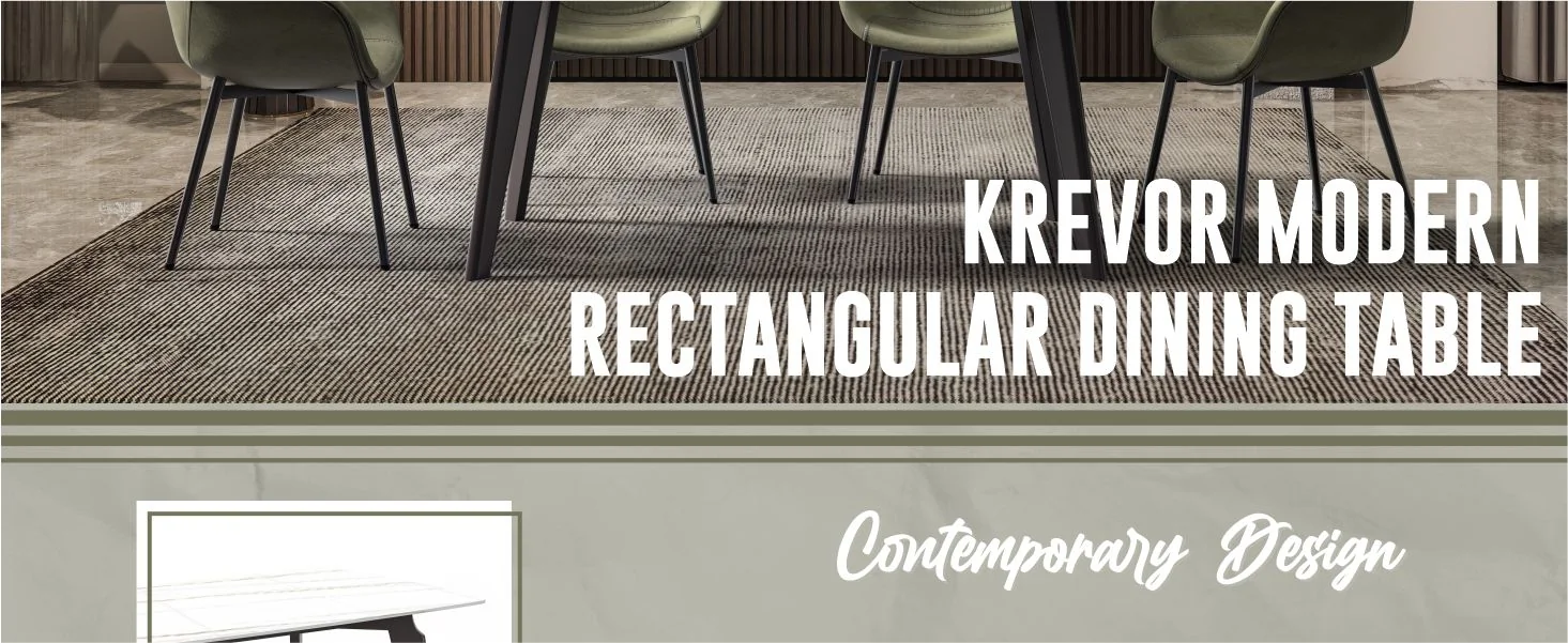 Krevor Series Modern Dining Table Silver Base, With 55 White/Gold Sintered Stone Top