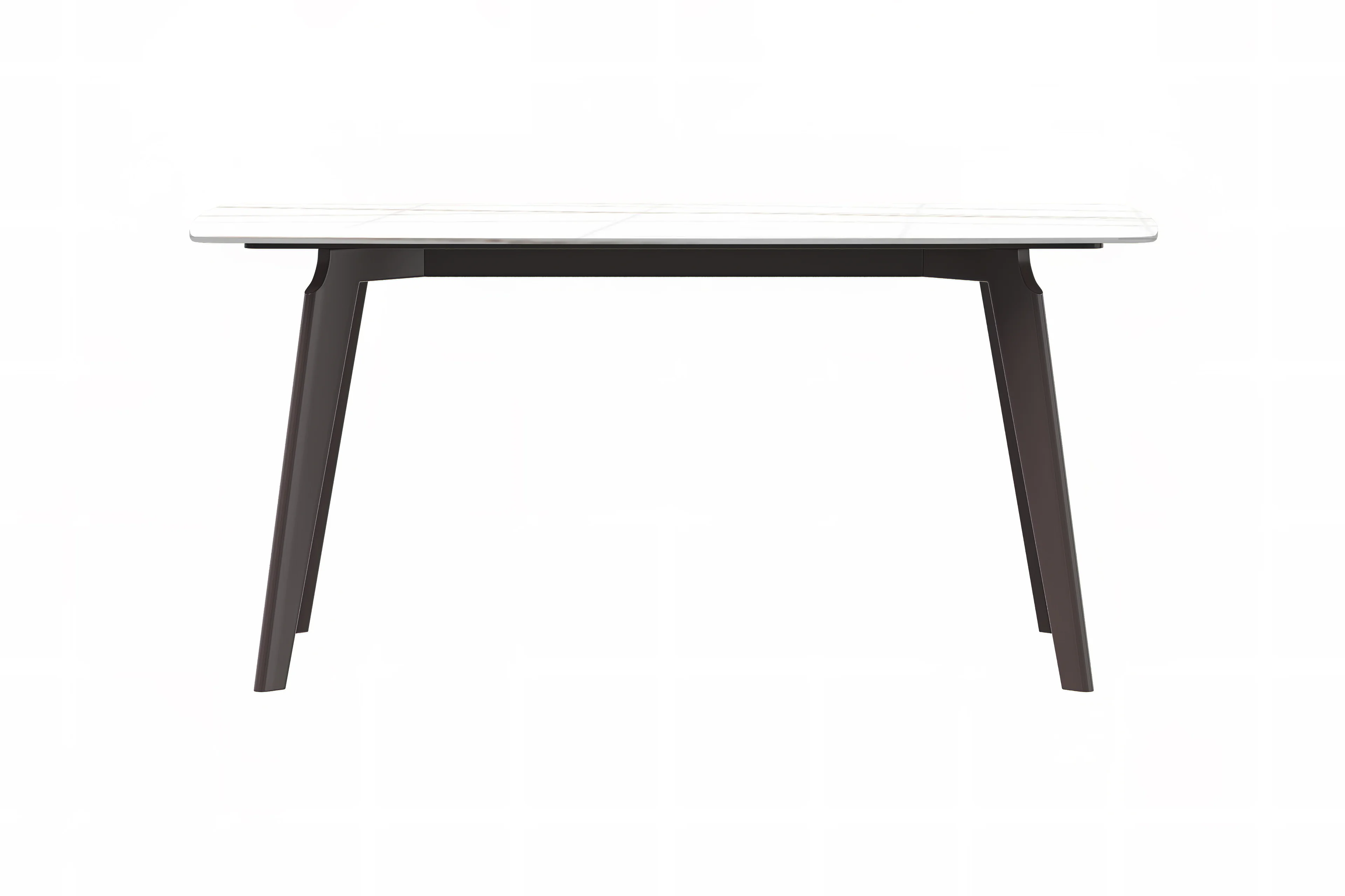 Krevor Series Modern Dining Table Silver Base, With 55 White/Gold Sintered Stone Top
