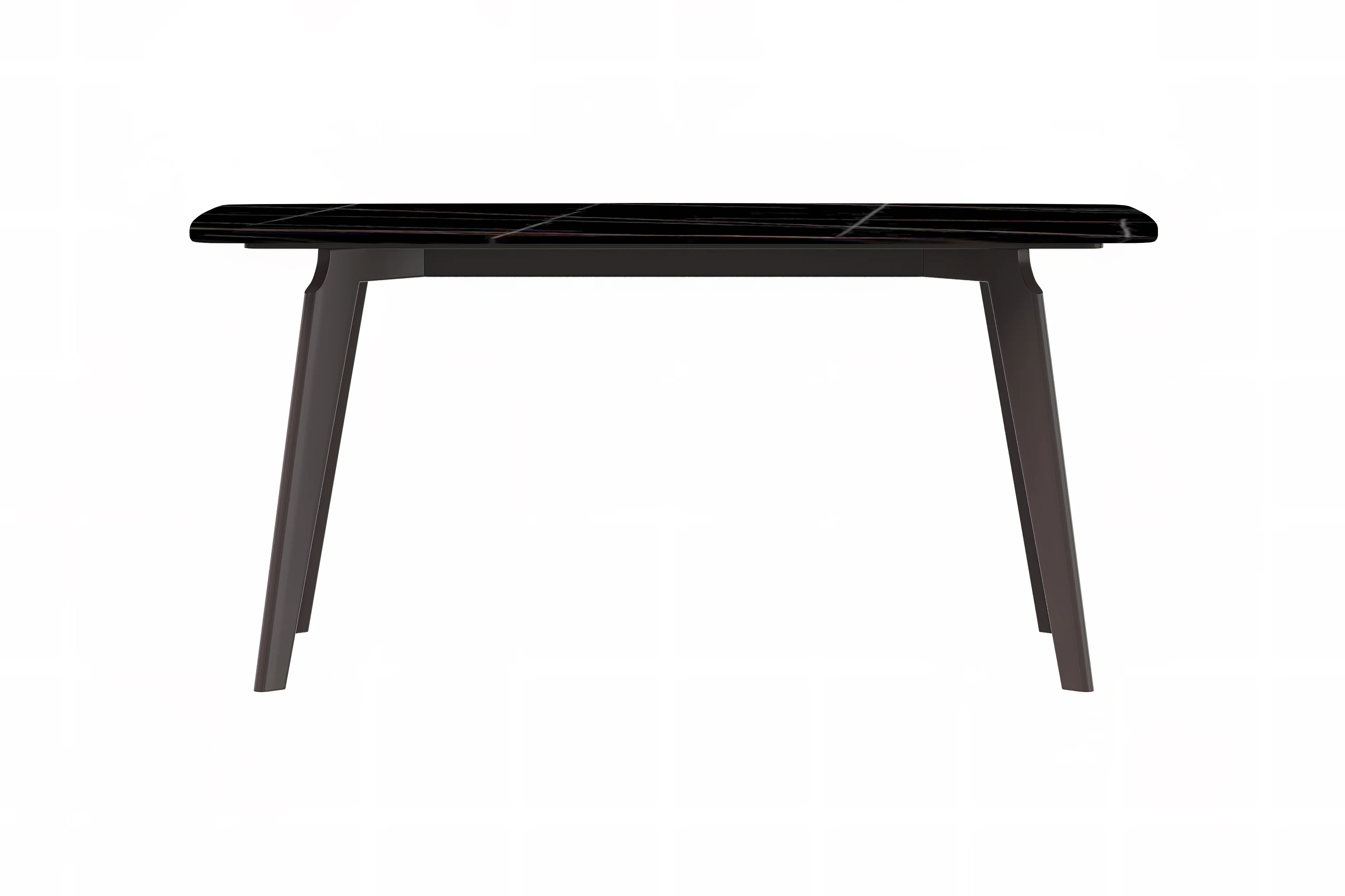 Krevor Series Modern Dining Table Silver Base, With 62 Black/Gold Sintered Stone Top