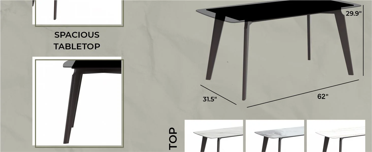 Krevor Series Modern Dining Table Silver Base, With 71 Clear Glass Top