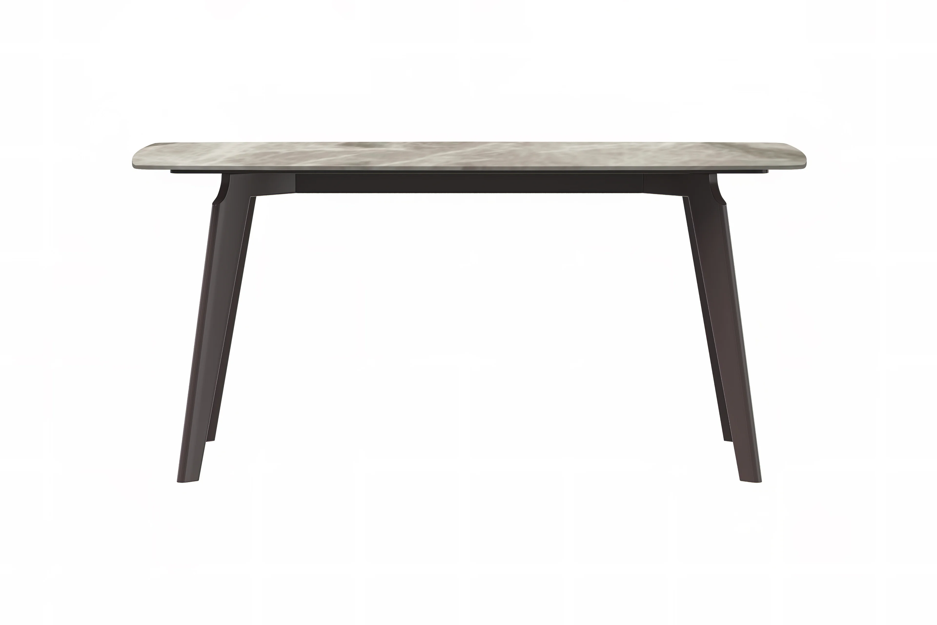 Krevor Series Modern Dining Table Silver Base, With 71 Deep Grey Sintered Stone Top