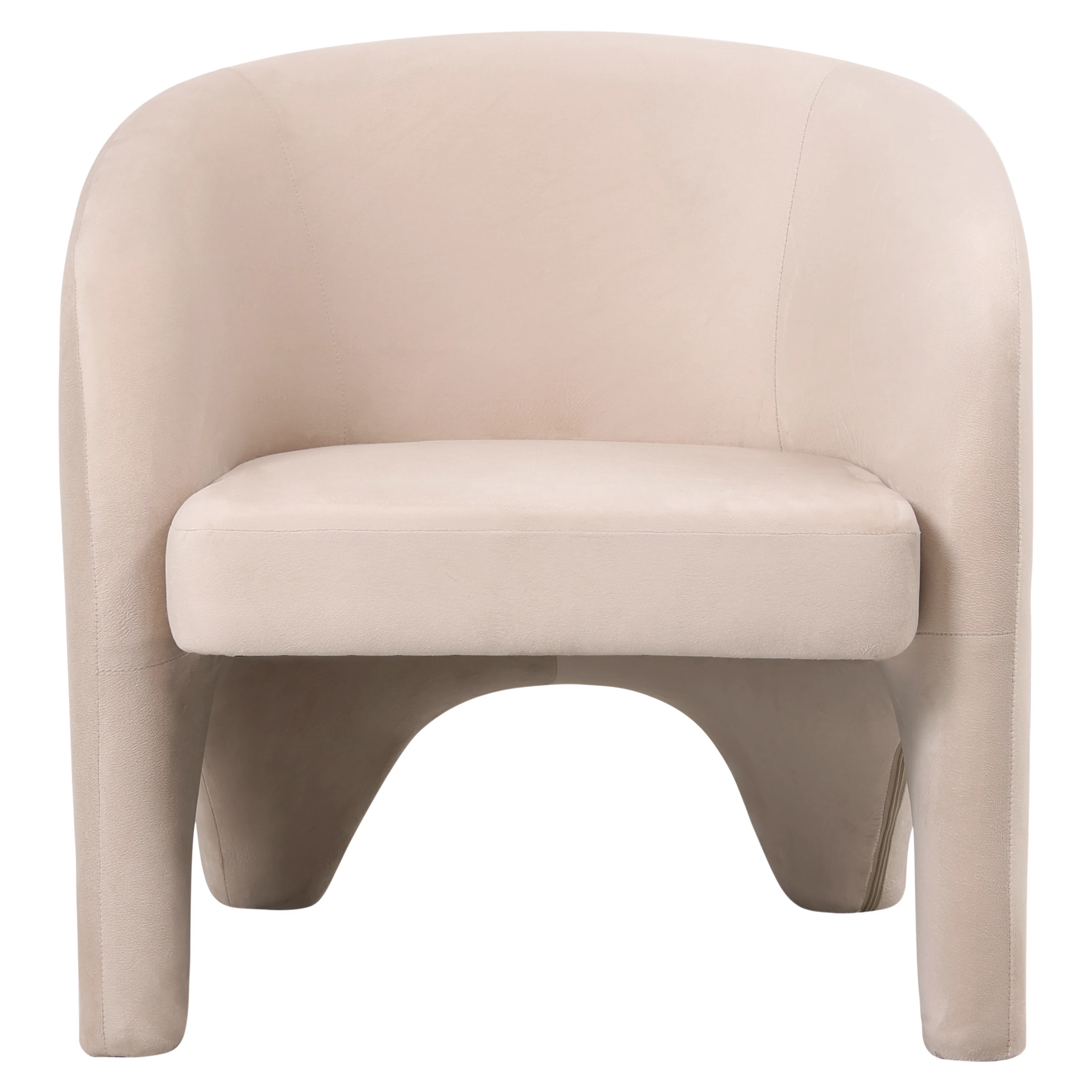 Lylo Collection Modern Accent Chair In Beige Velvet