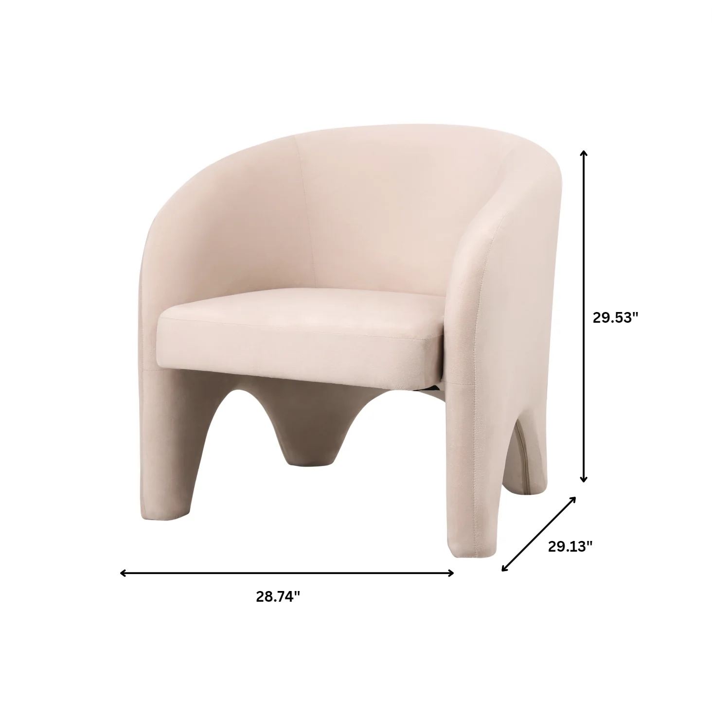 Lylo Collection Modern Accent Chair In Beige Velvet