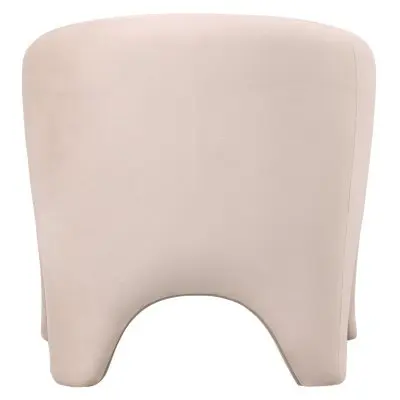 Lylo Collection Modern Accent Chair In Beige Velvet