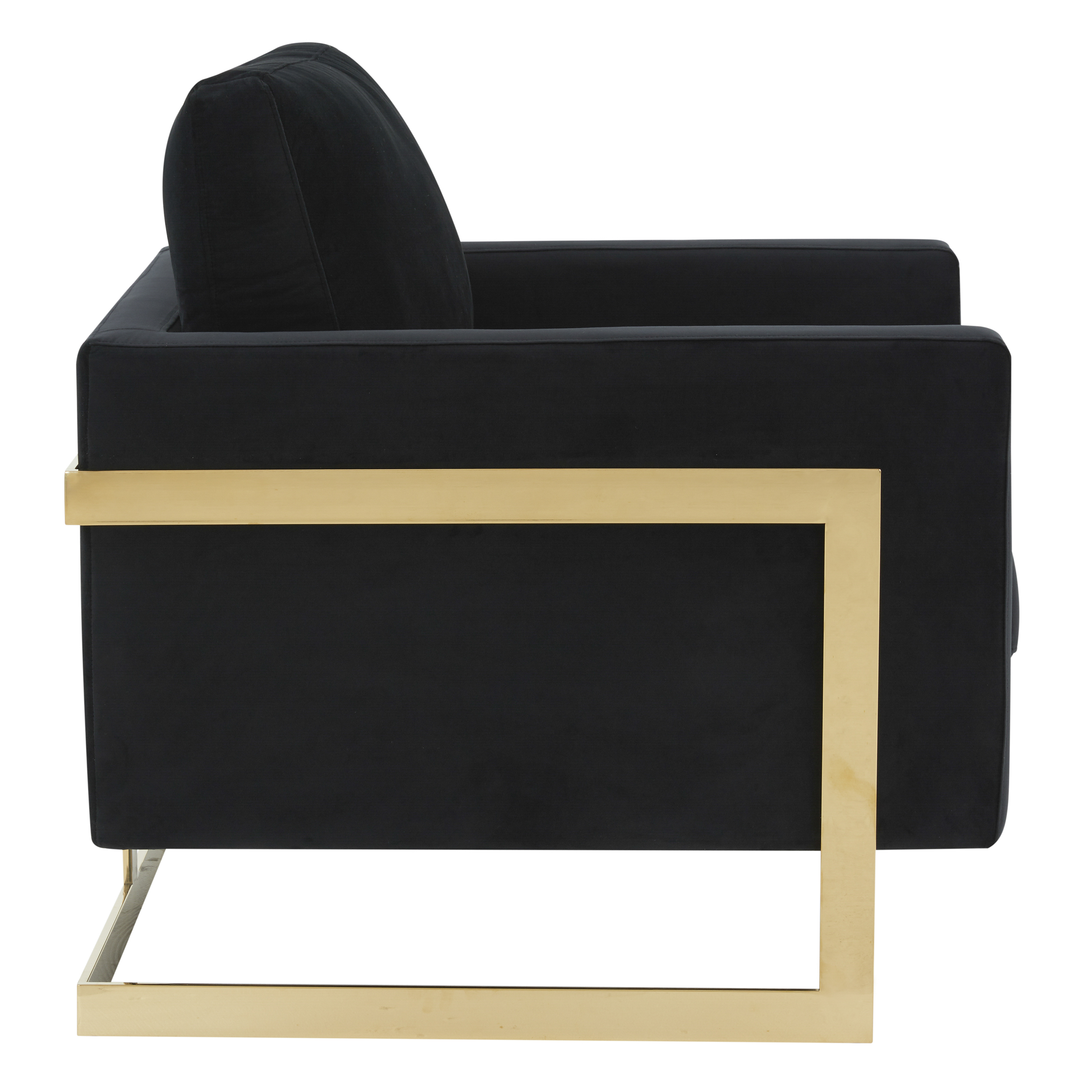 Lincoln Velvet Accent Armchair With Gold Frame