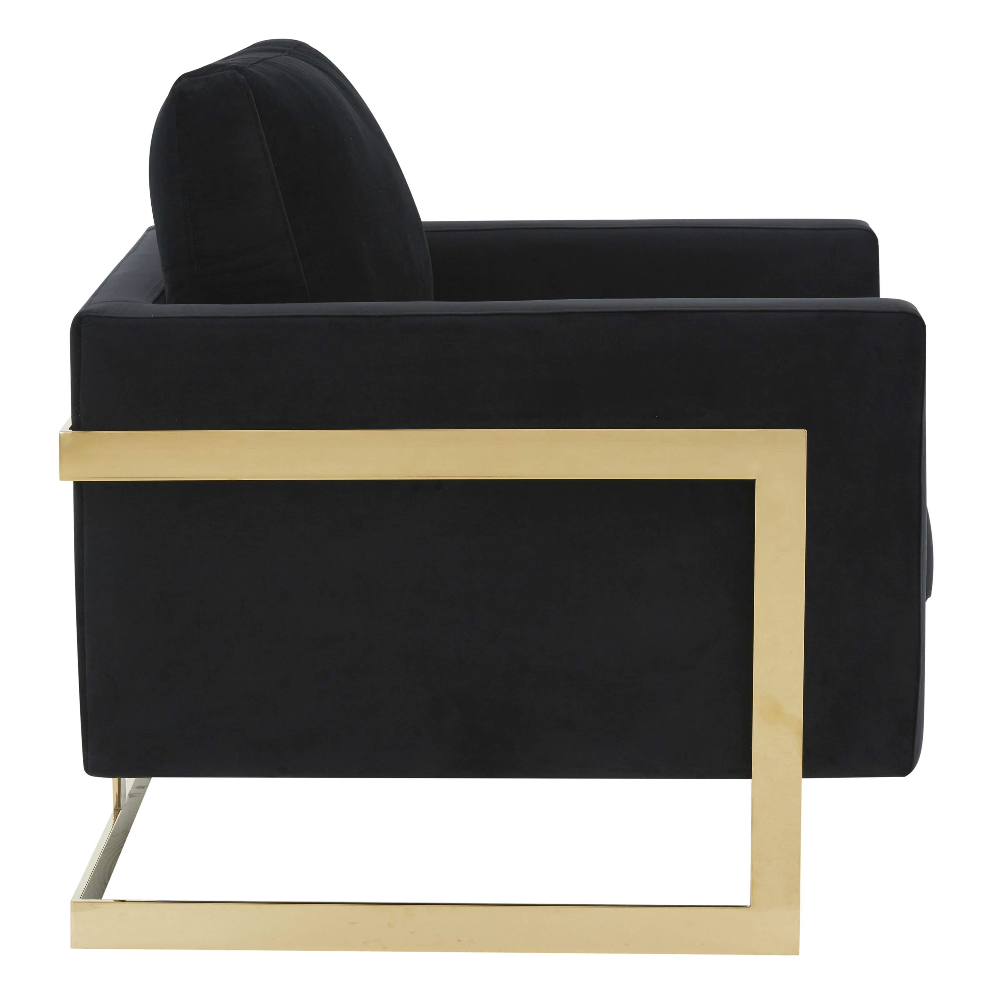 Lincoln Velvet Accent Armchair With Gold Frame
