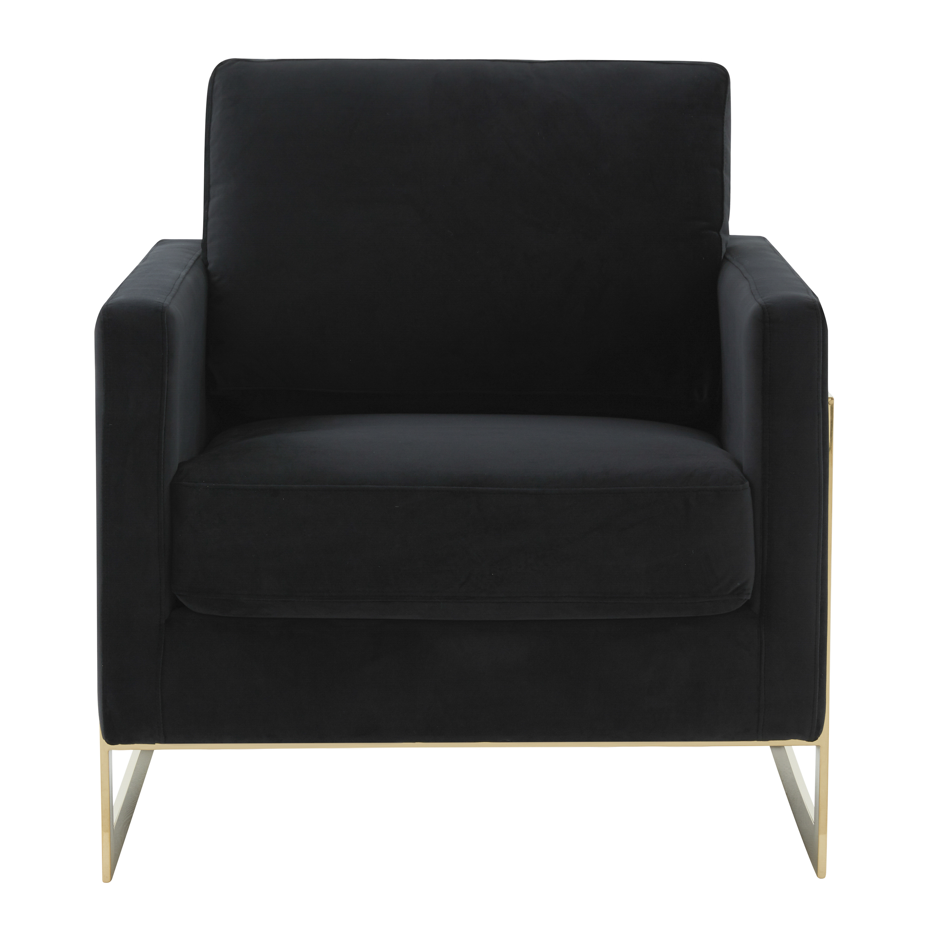 Lincoln Velvet Accent Armchair With Gold Frame