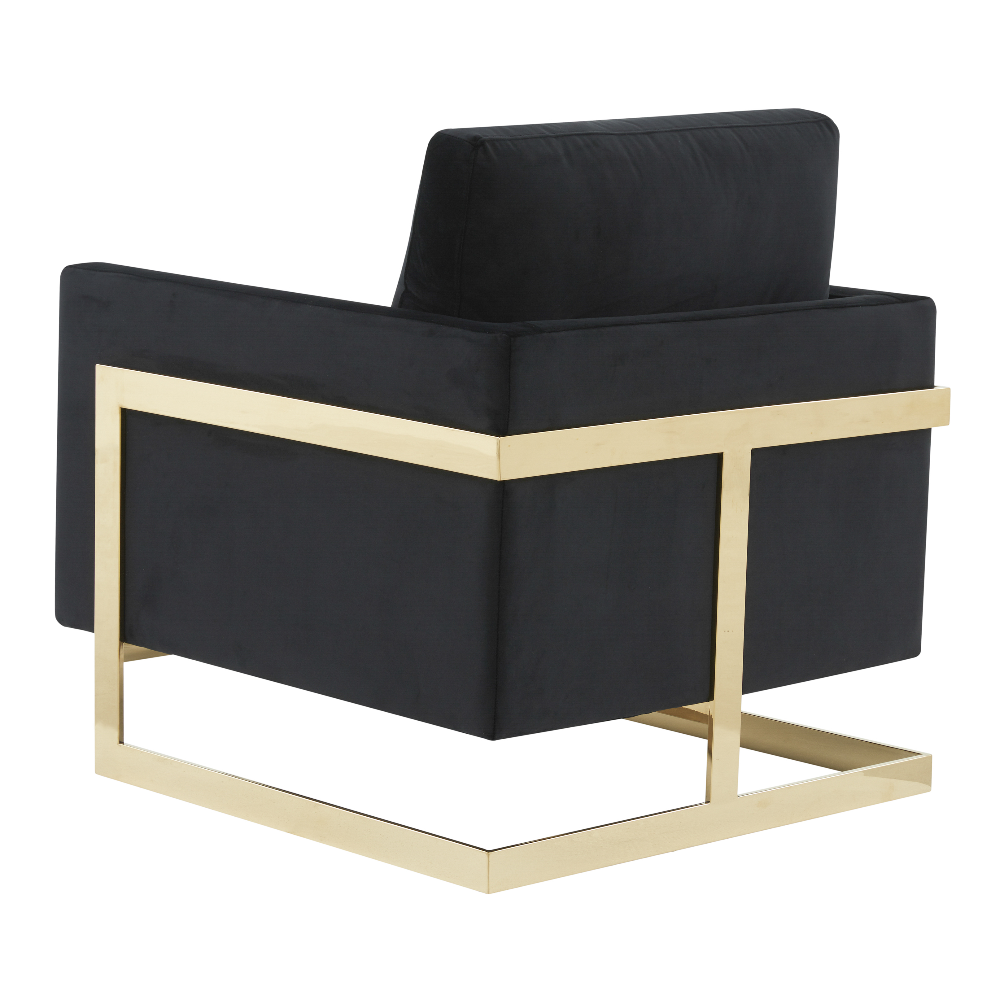 Lincoln Velvet Accent Armchair With Gold Frame
