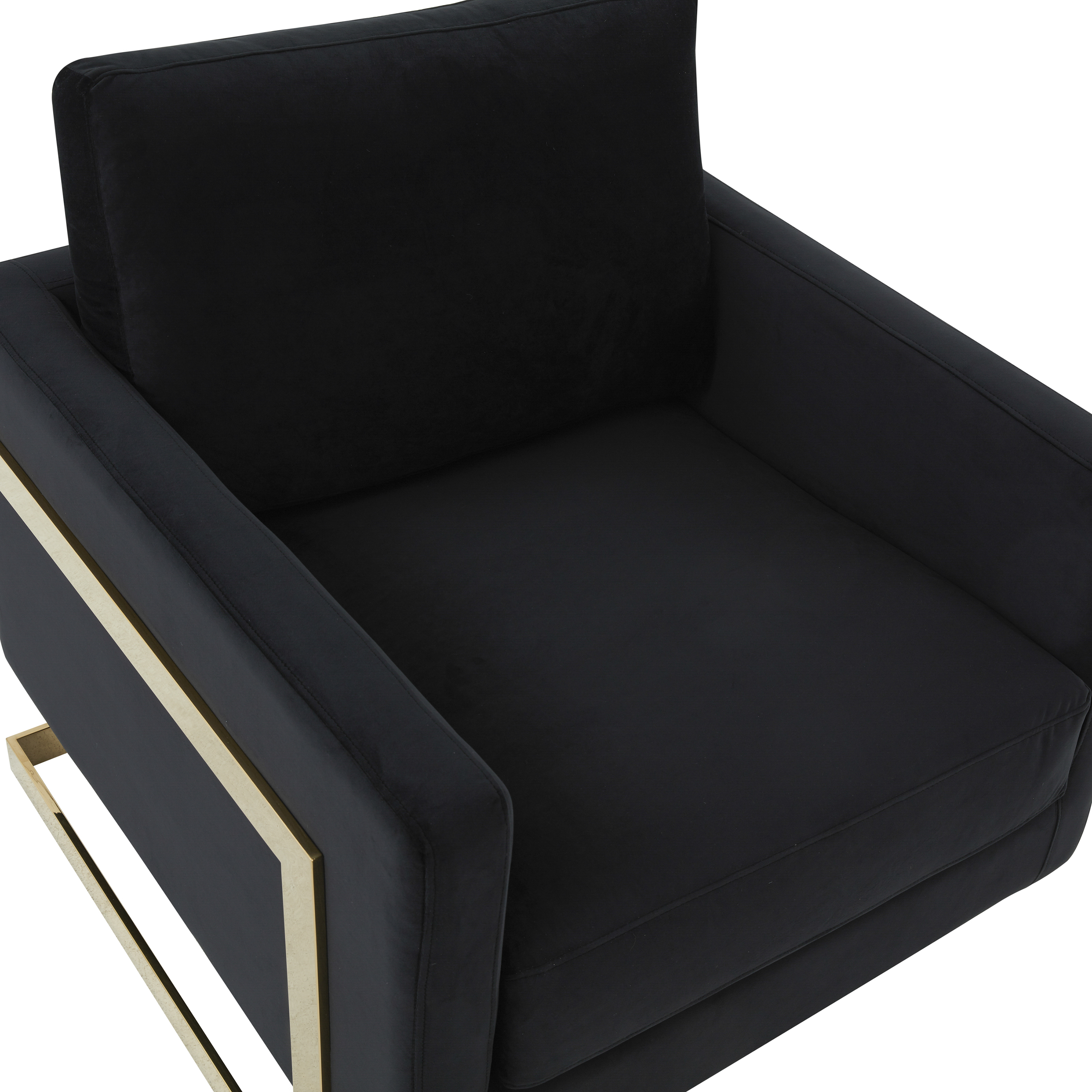 Lincoln Velvet Accent Armchair With Gold Frame