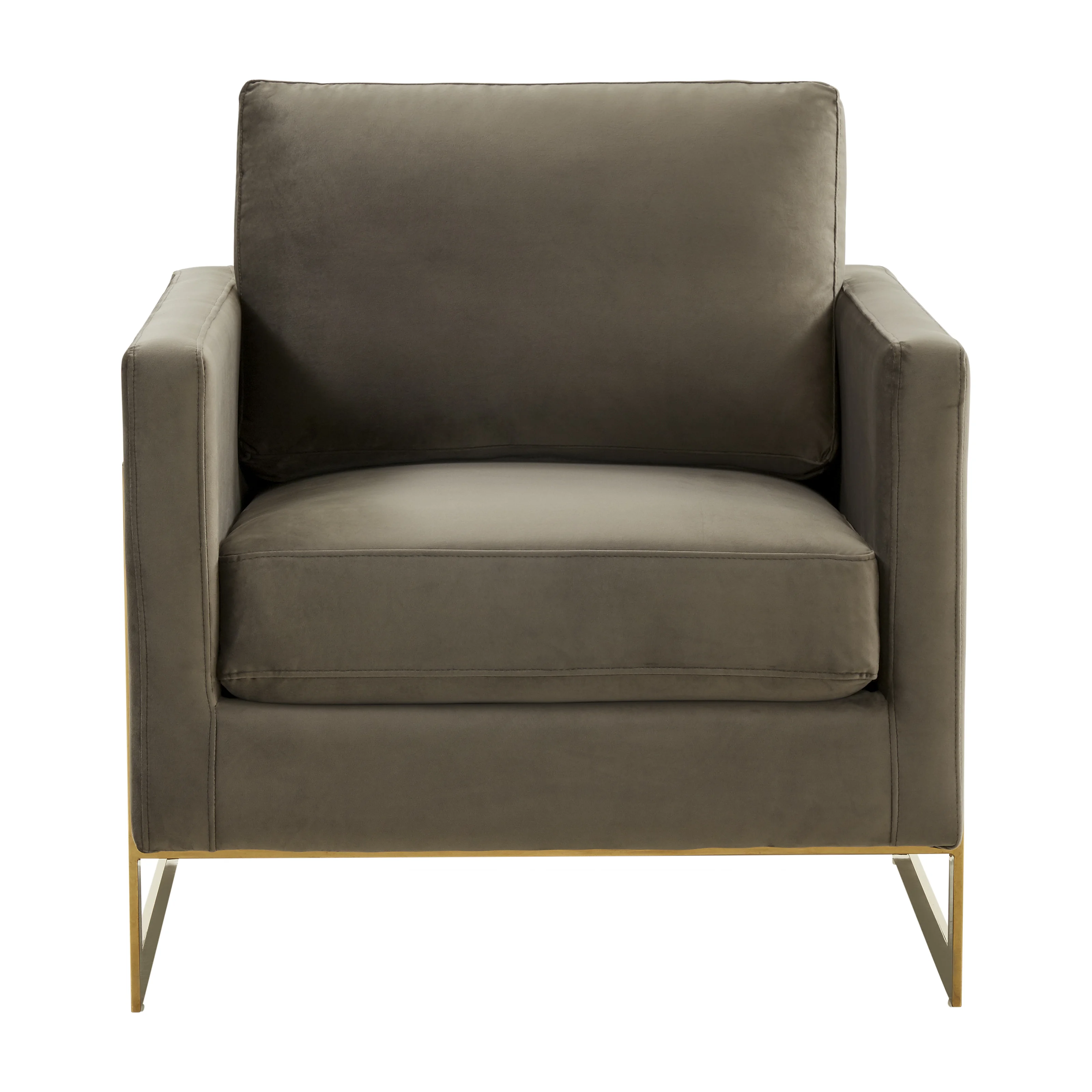 Lincoln Velvet Accent Armchair With Gold Frame