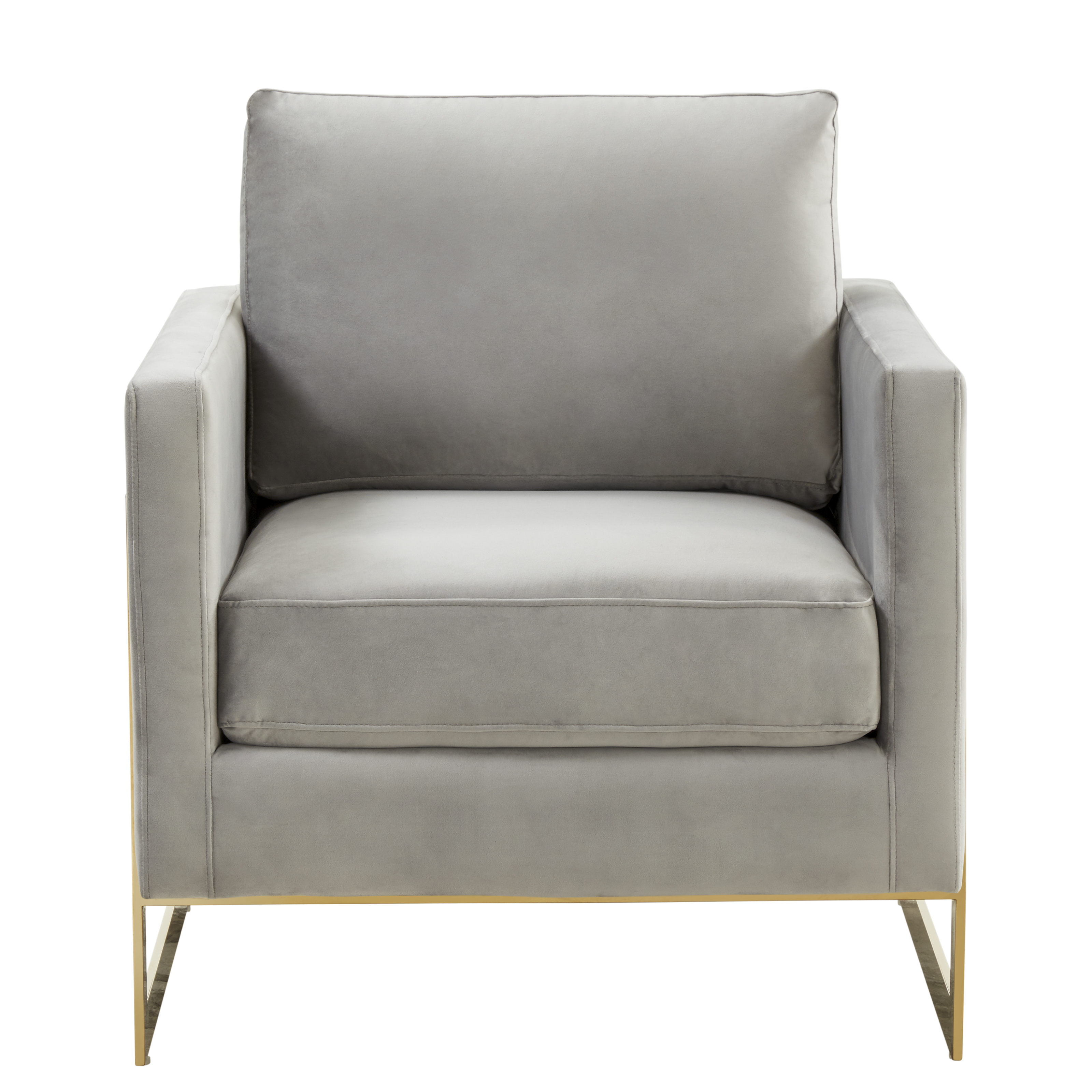 Lincoln Velvet Accent Armchair With Gold Frame