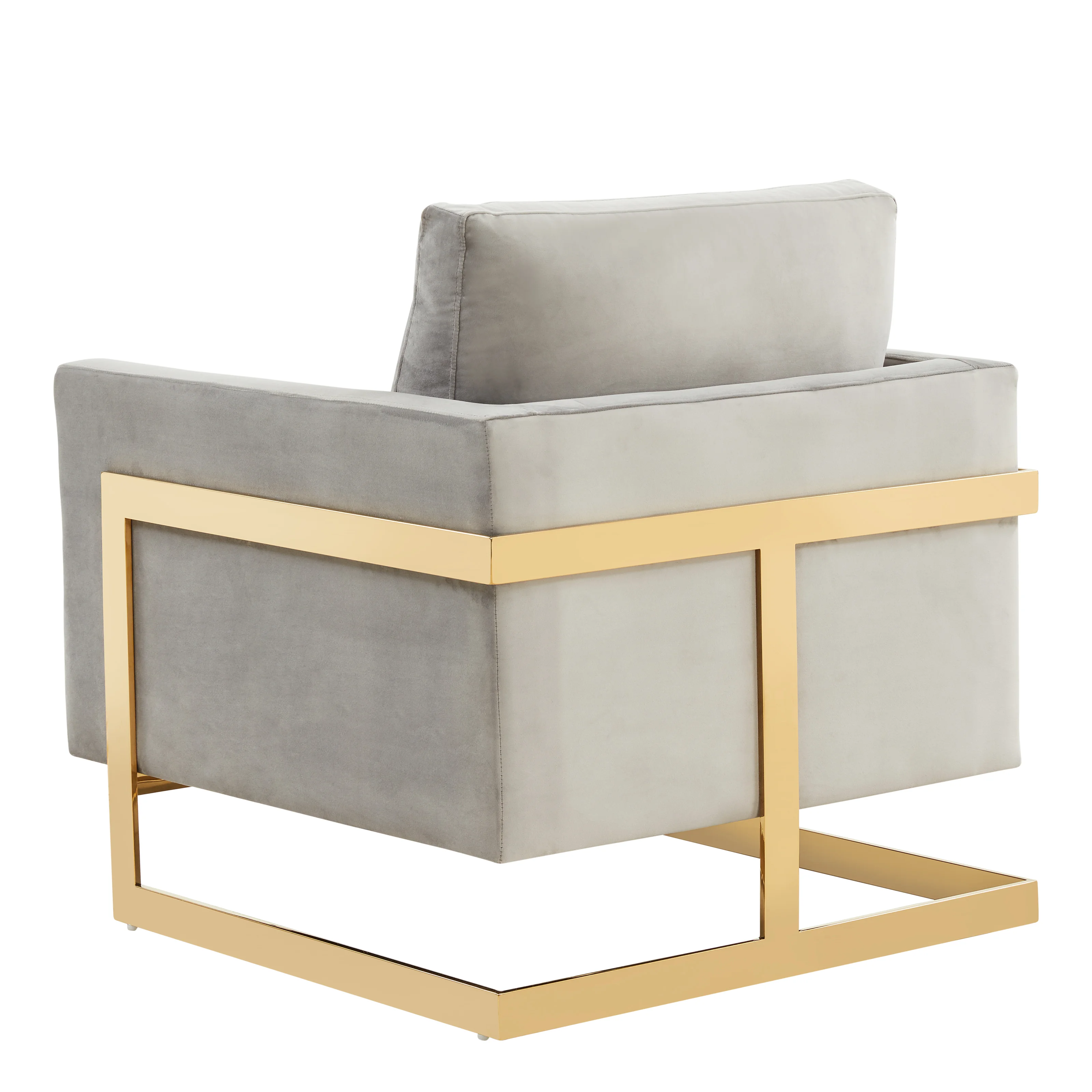 Lincoln Velvet Accent Armchair With Gold Frame