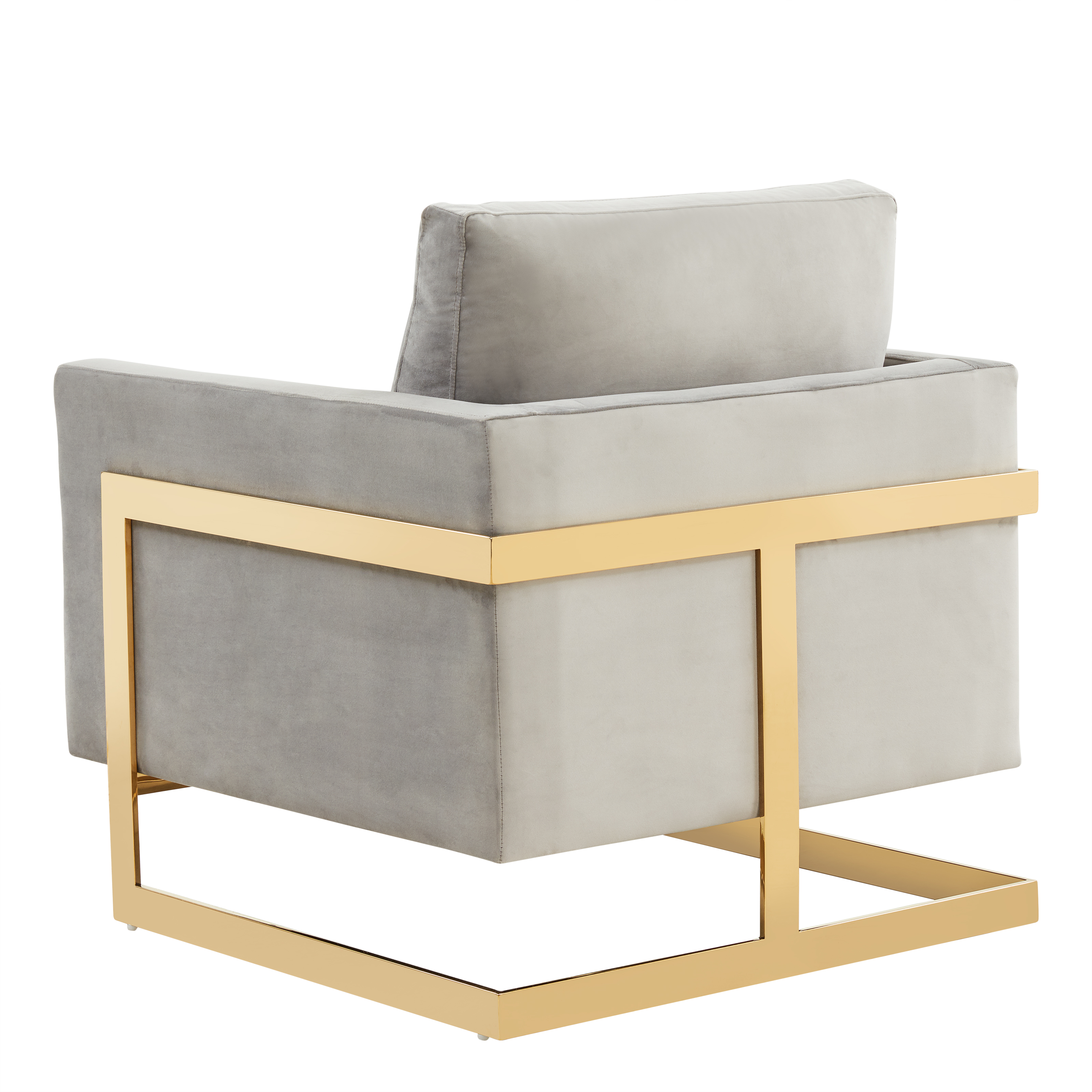 Lincoln Velvet Accent Armchair With Gold Frame