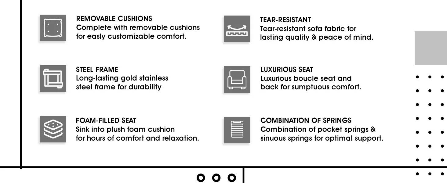 Lincoln White Boucle Accent Armchair With Black Frame