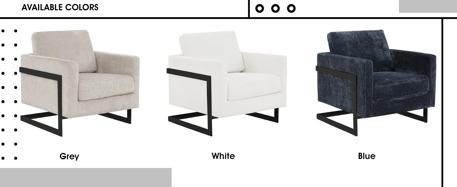 Lincoln White Boucle Accent Armchair With Black Frame