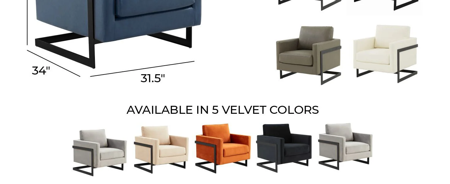 Lincoln Leather Accent Armchair With Black Frame