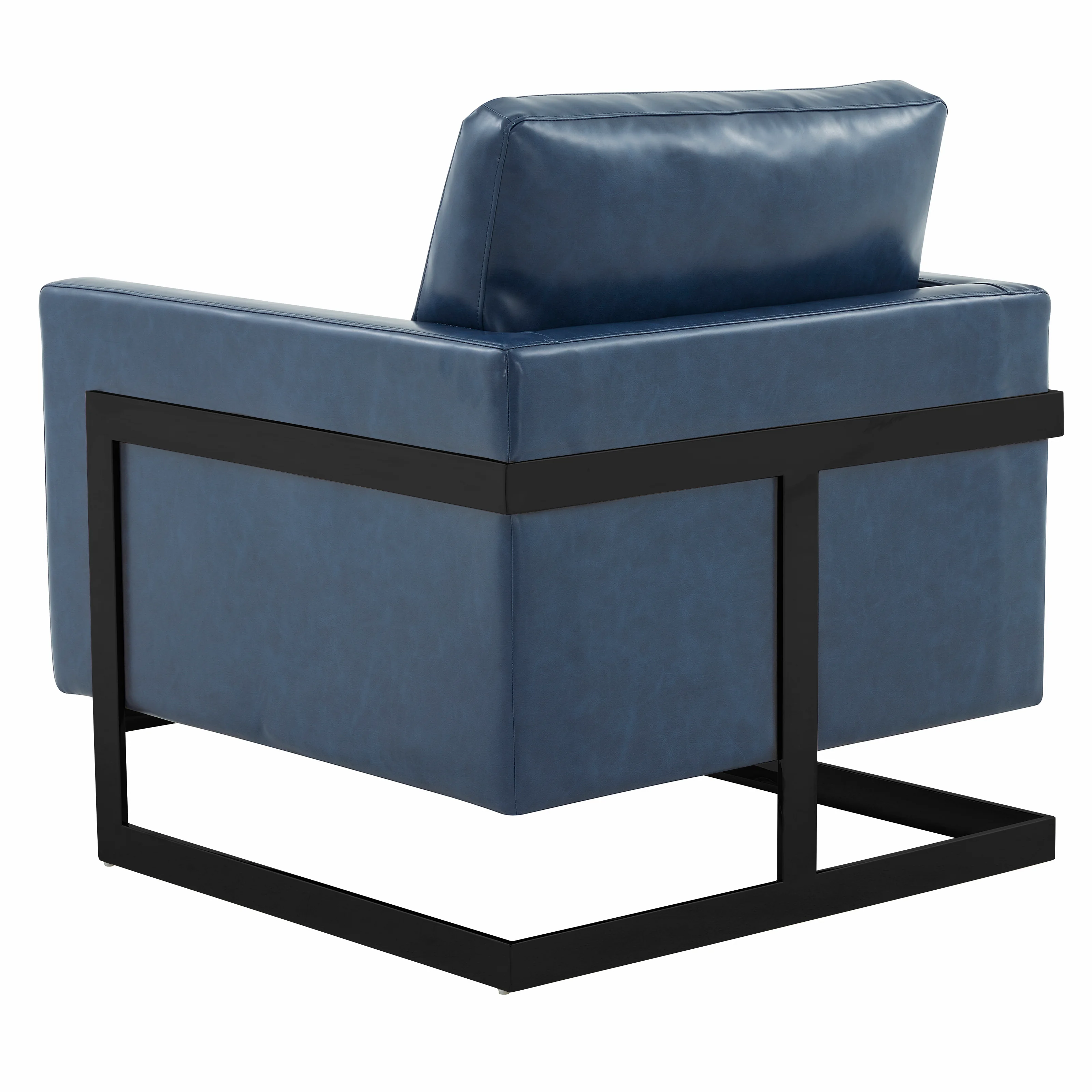 Lincoln Leather Accent Armchair With Black Frame