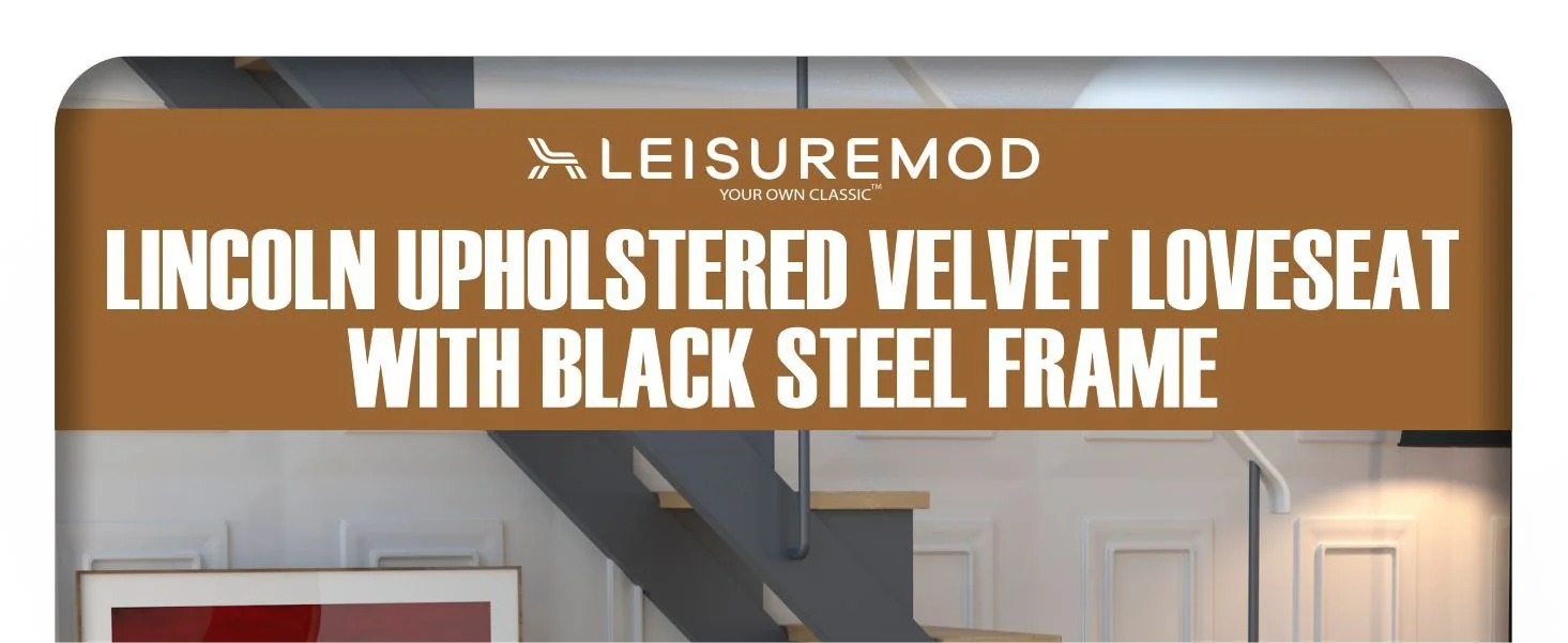 Lincoln Black Velvet Loveseat With Black Frame