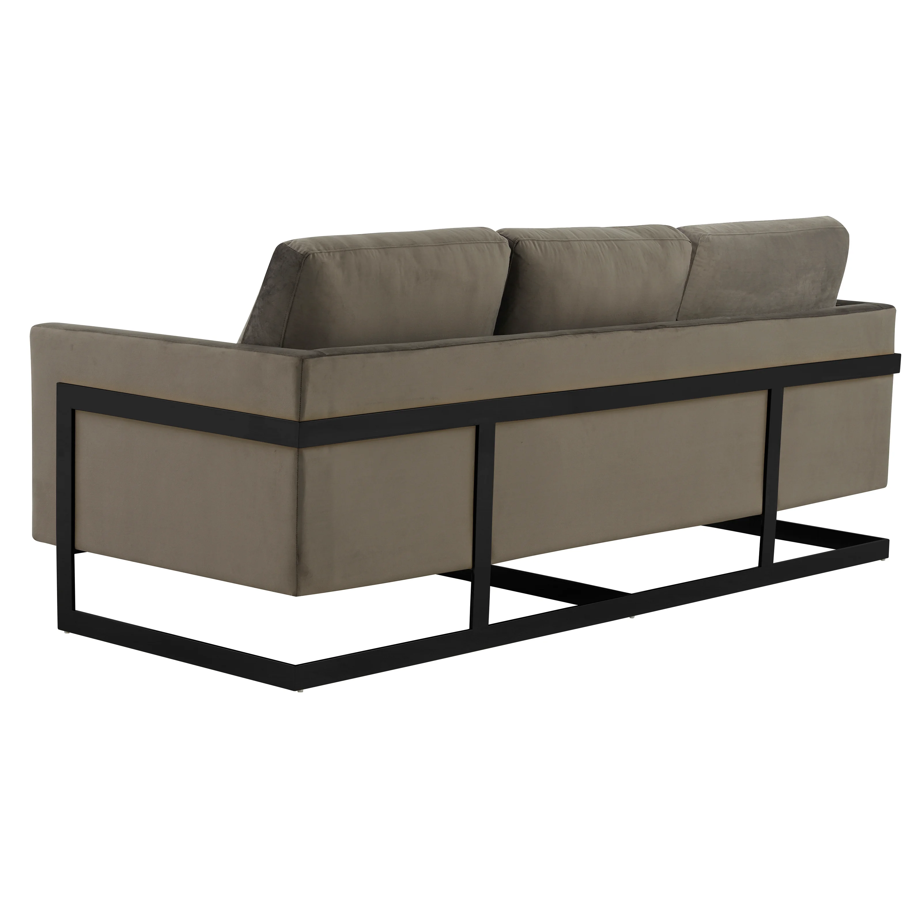 Lincoln Dark Grey Velvet Sofa With Black Frame