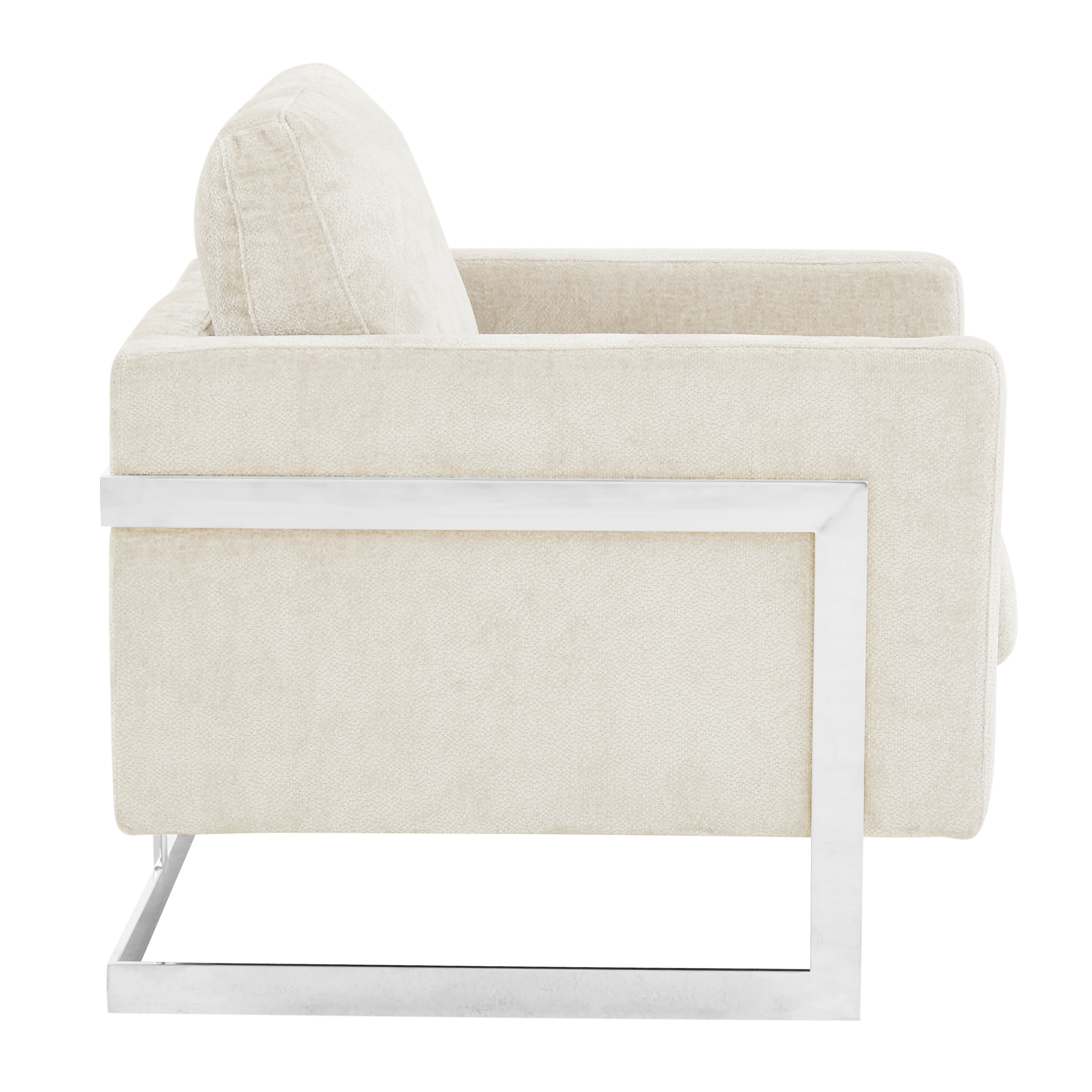 Lincoln Grey Boucle Accent Armchair With Chromed Frame