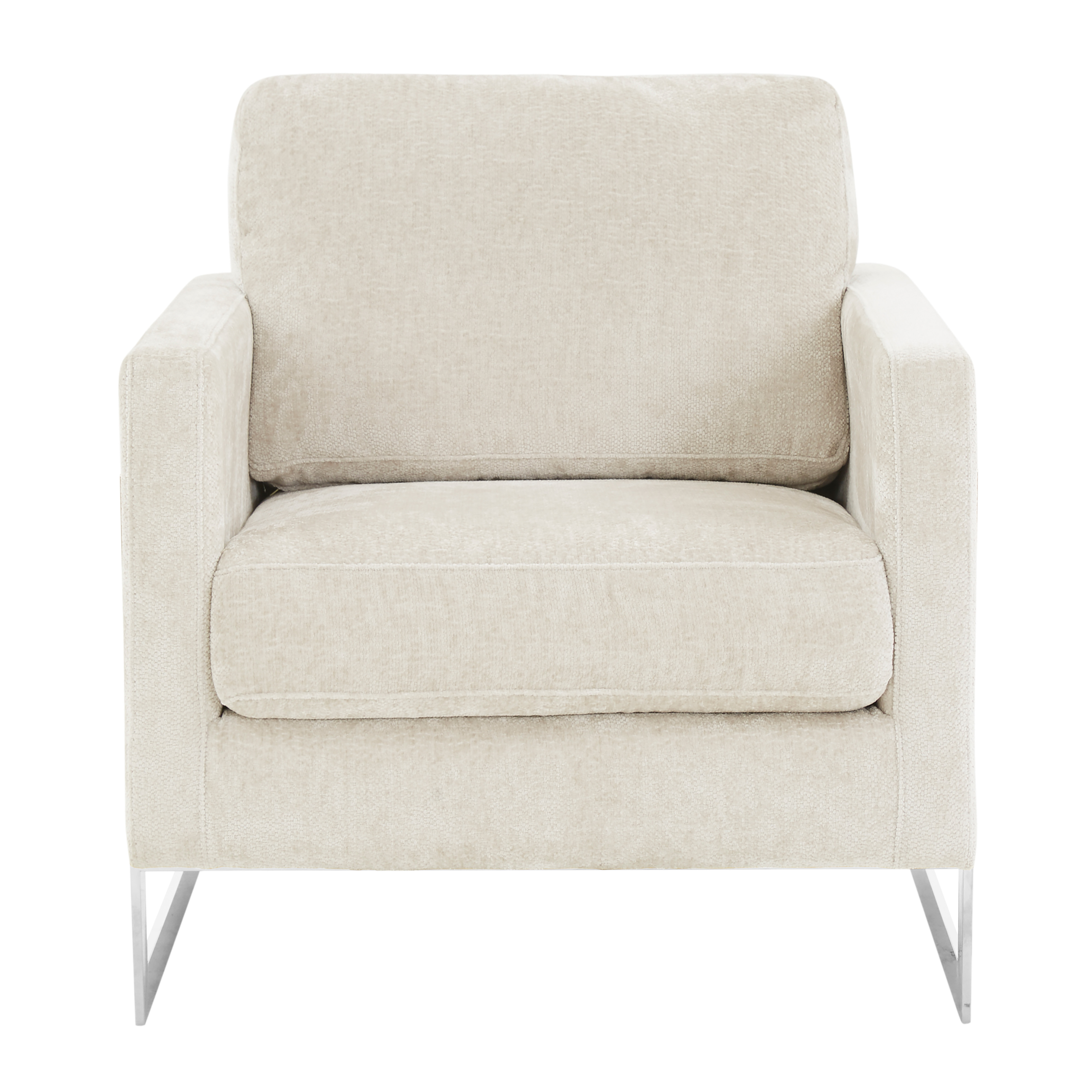 Lincoln Grey Boucle Accent Armchair With Chromed Frame
