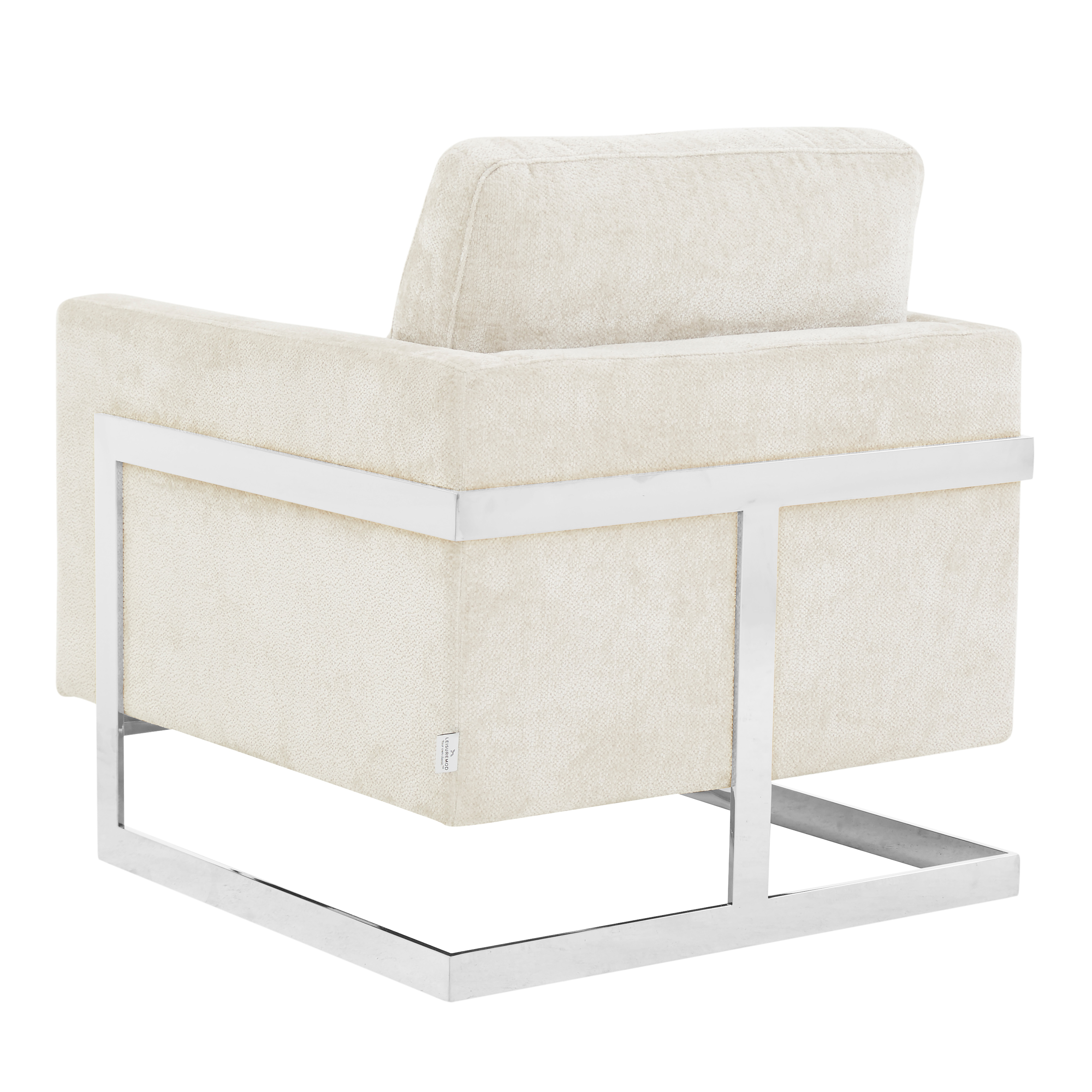 Lincoln Grey Boucle Accent Armchair With Chromed Frame