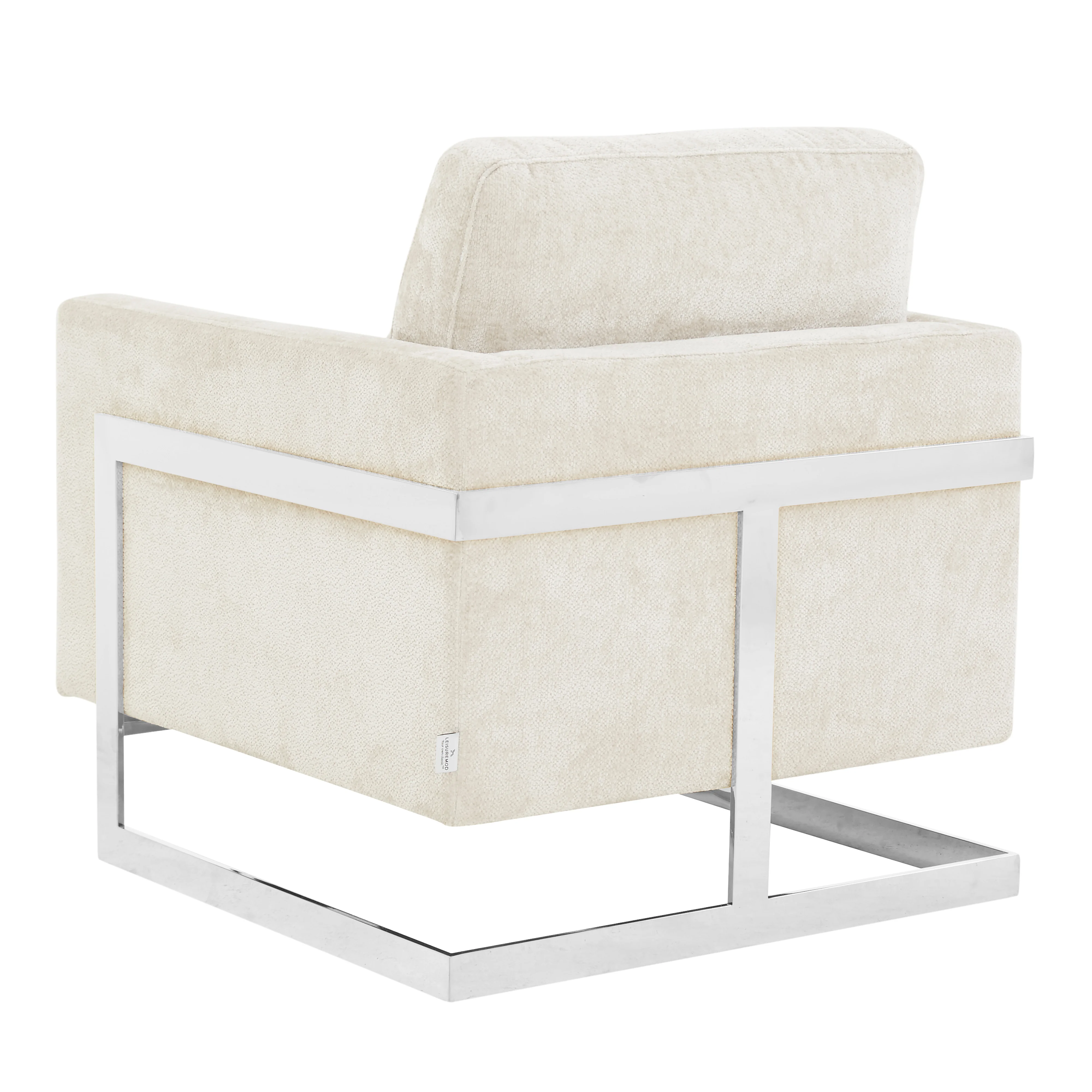 Lincoln Grey Boucle Accent Armchair With Chromed Frame