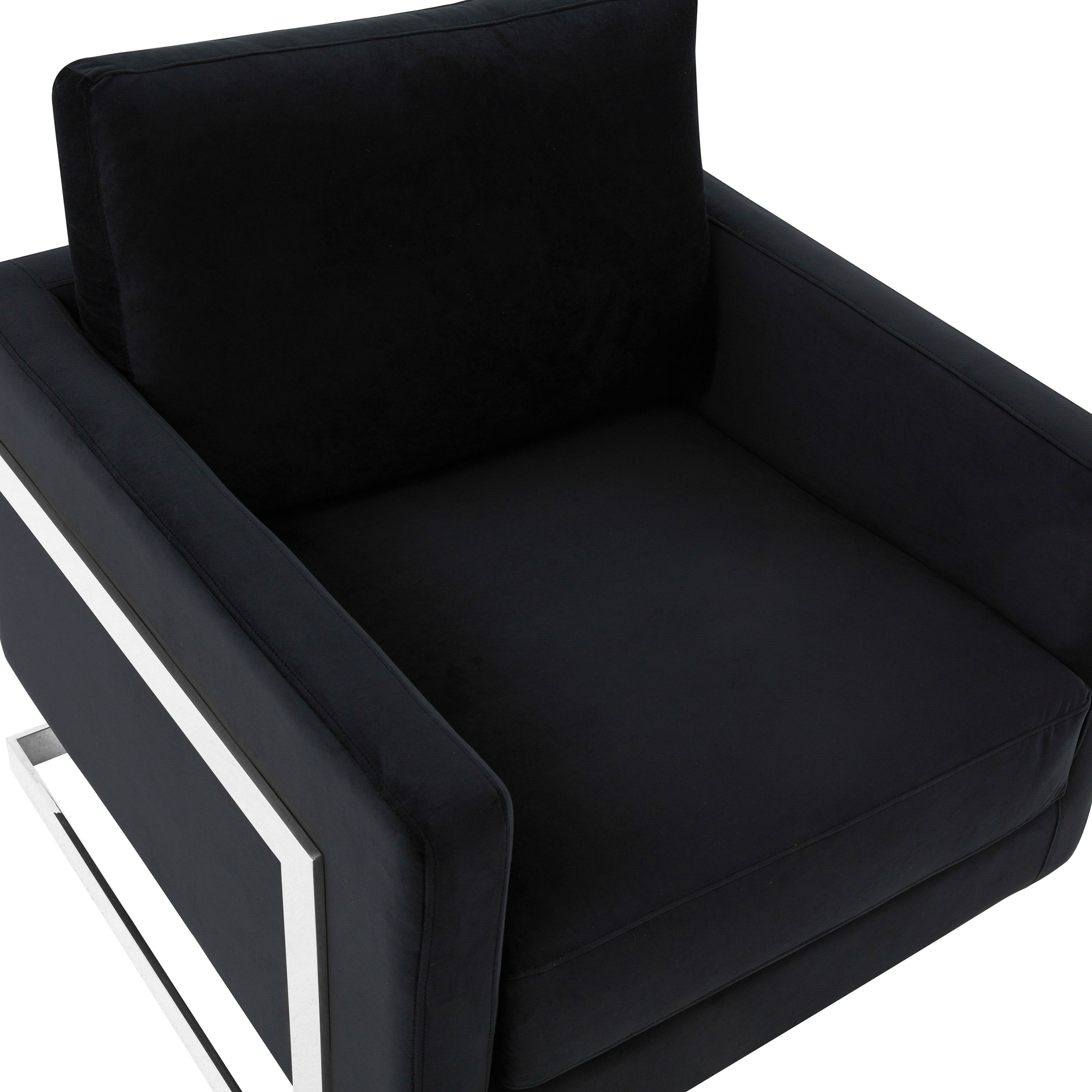 Lincoln Velvet Accent Armchair With Chromed Frame