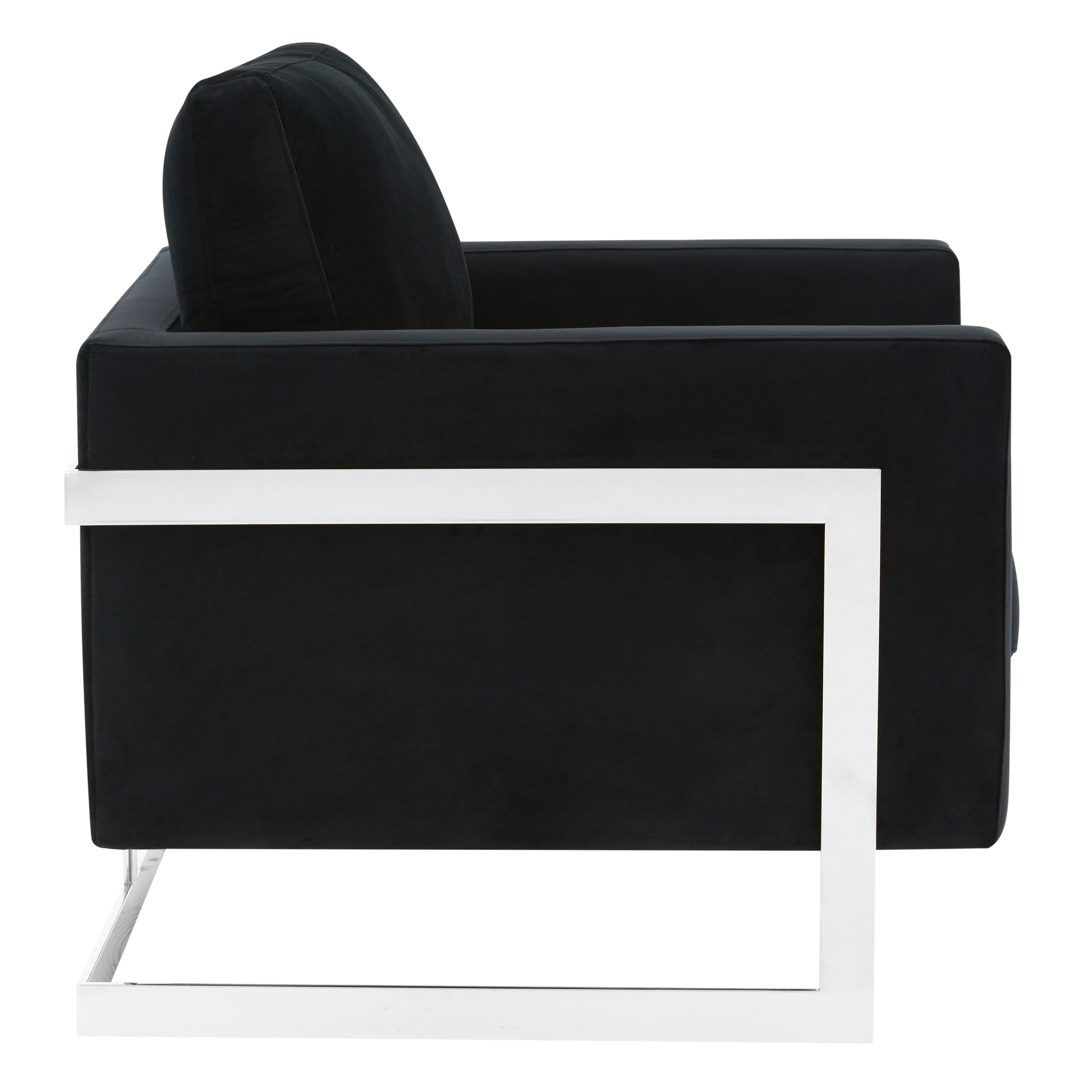 Lincoln Velvet Accent Armchair With Chromed Frame