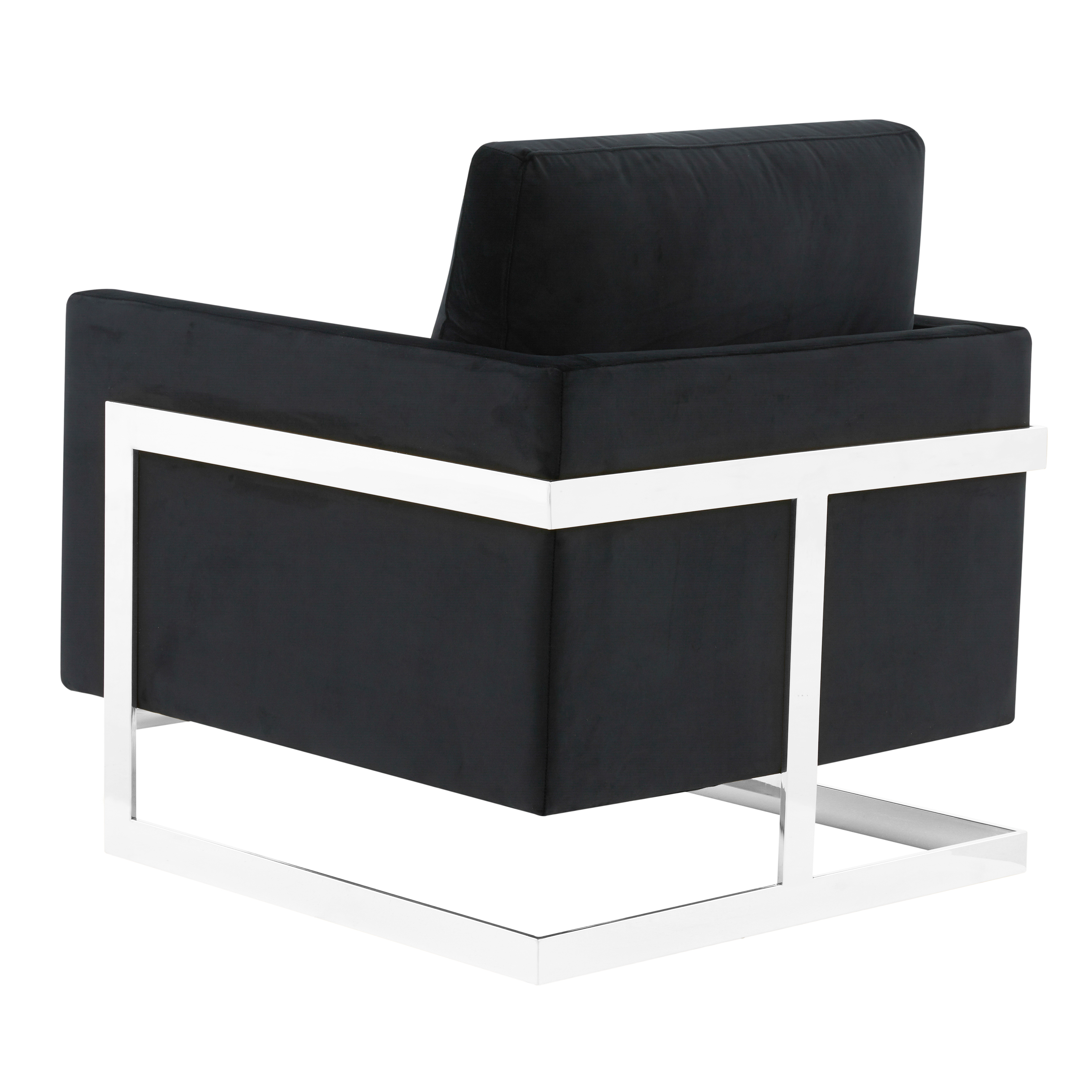 Lincoln Velvet Accent Armchair With Chromed Frame