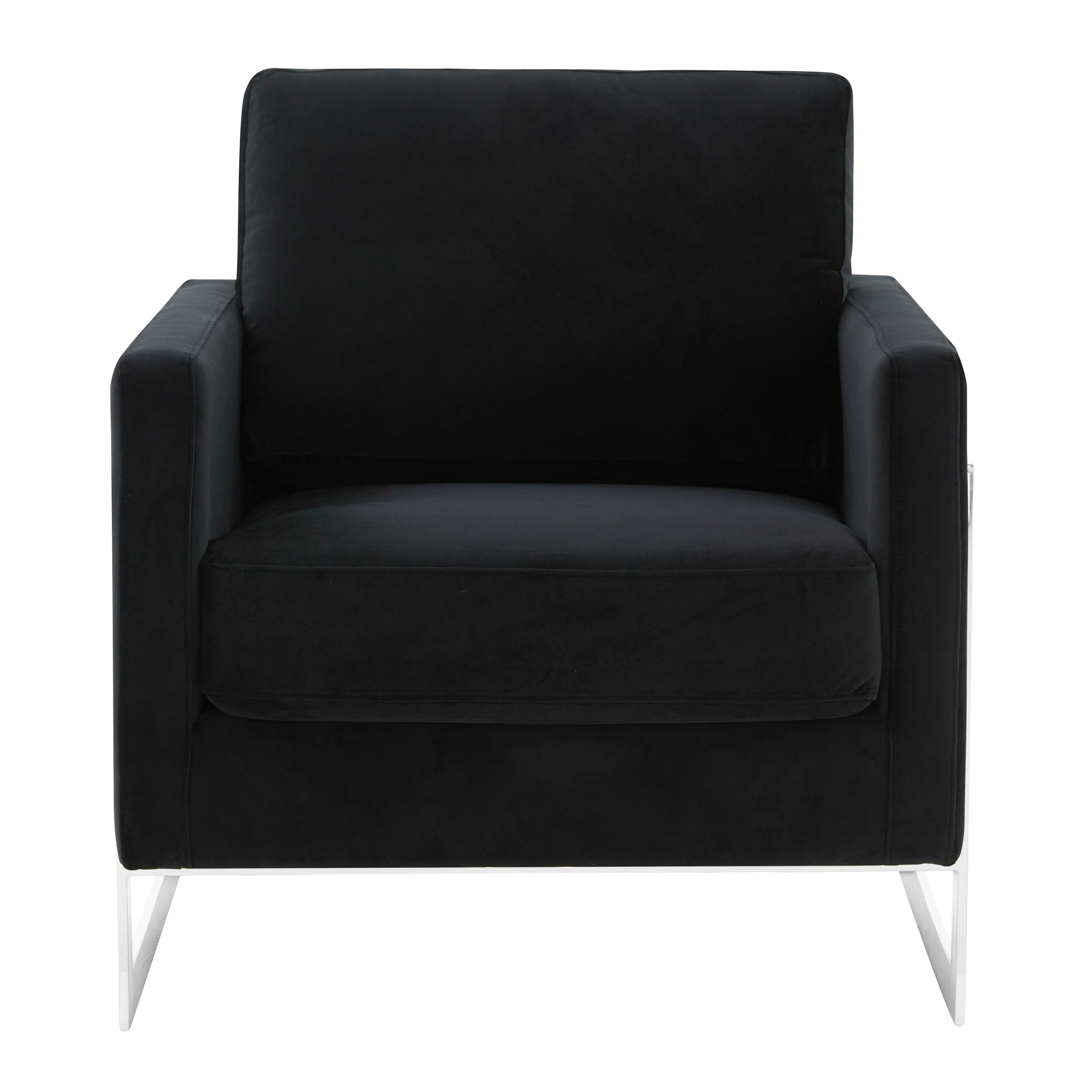 Lincoln Velvet Accent Armchair With Chromed Frame