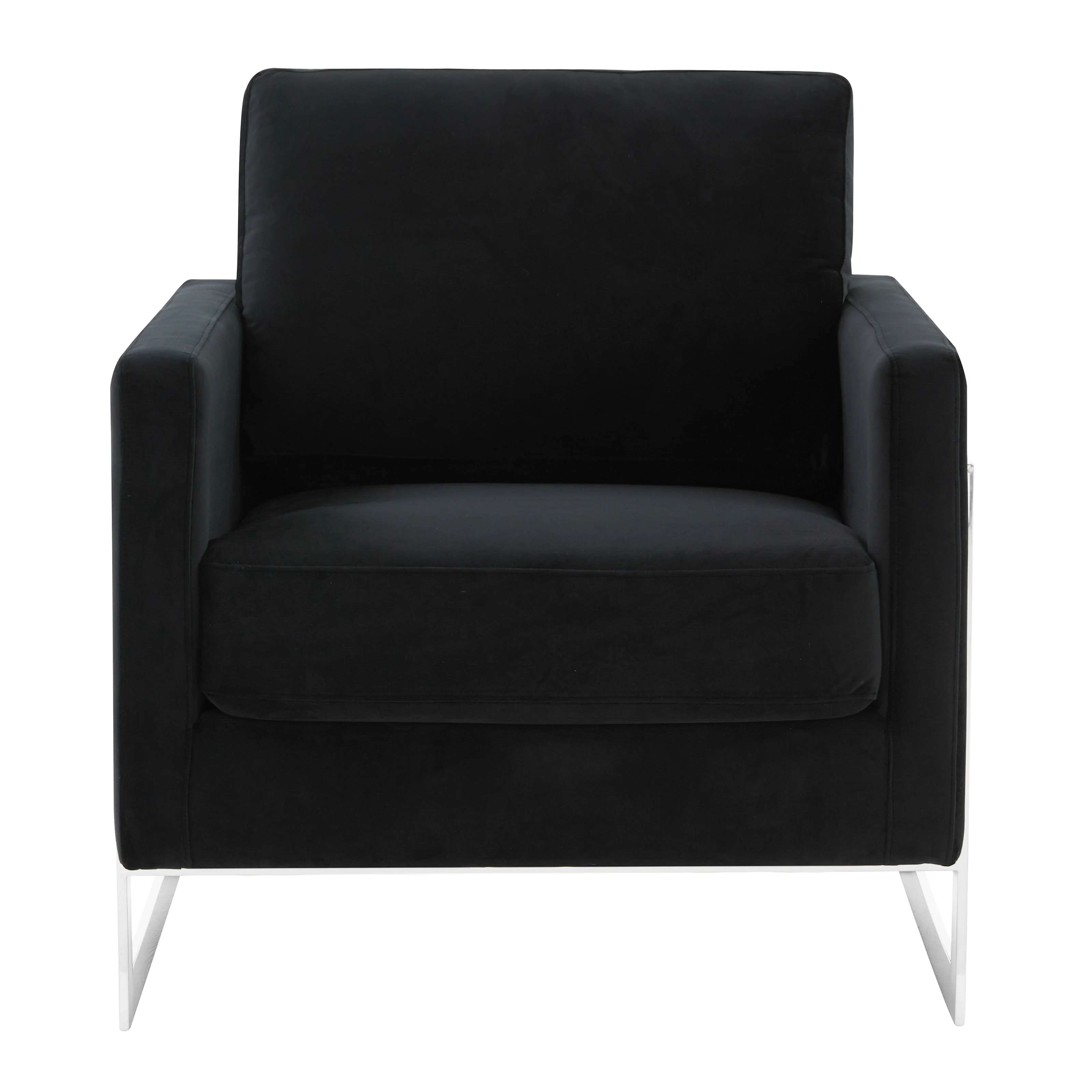 Lincoln Velvet Accent Armchair With Chromed Frame