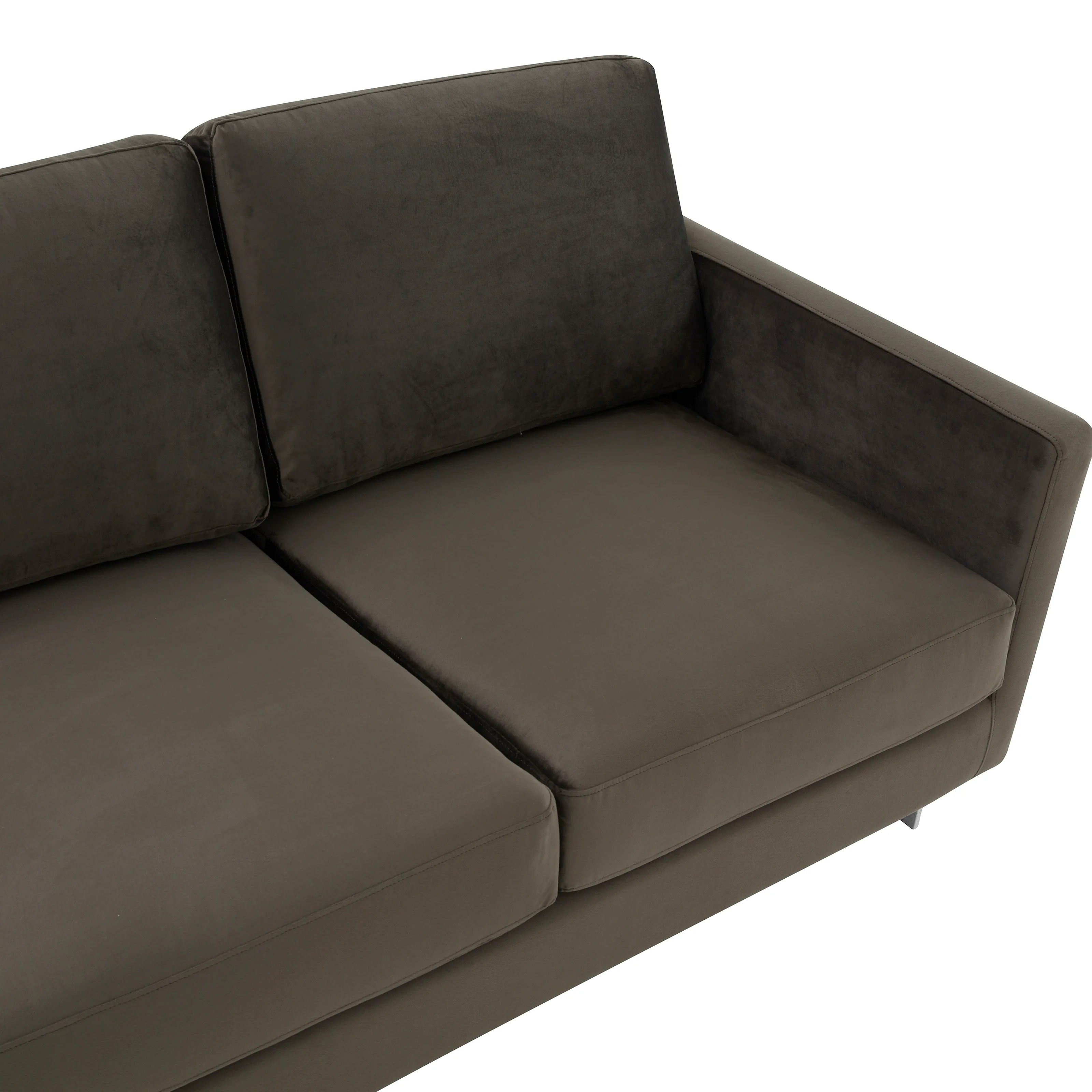 Lincoln Dark Grey Velvet Sofa With Chromed Frame