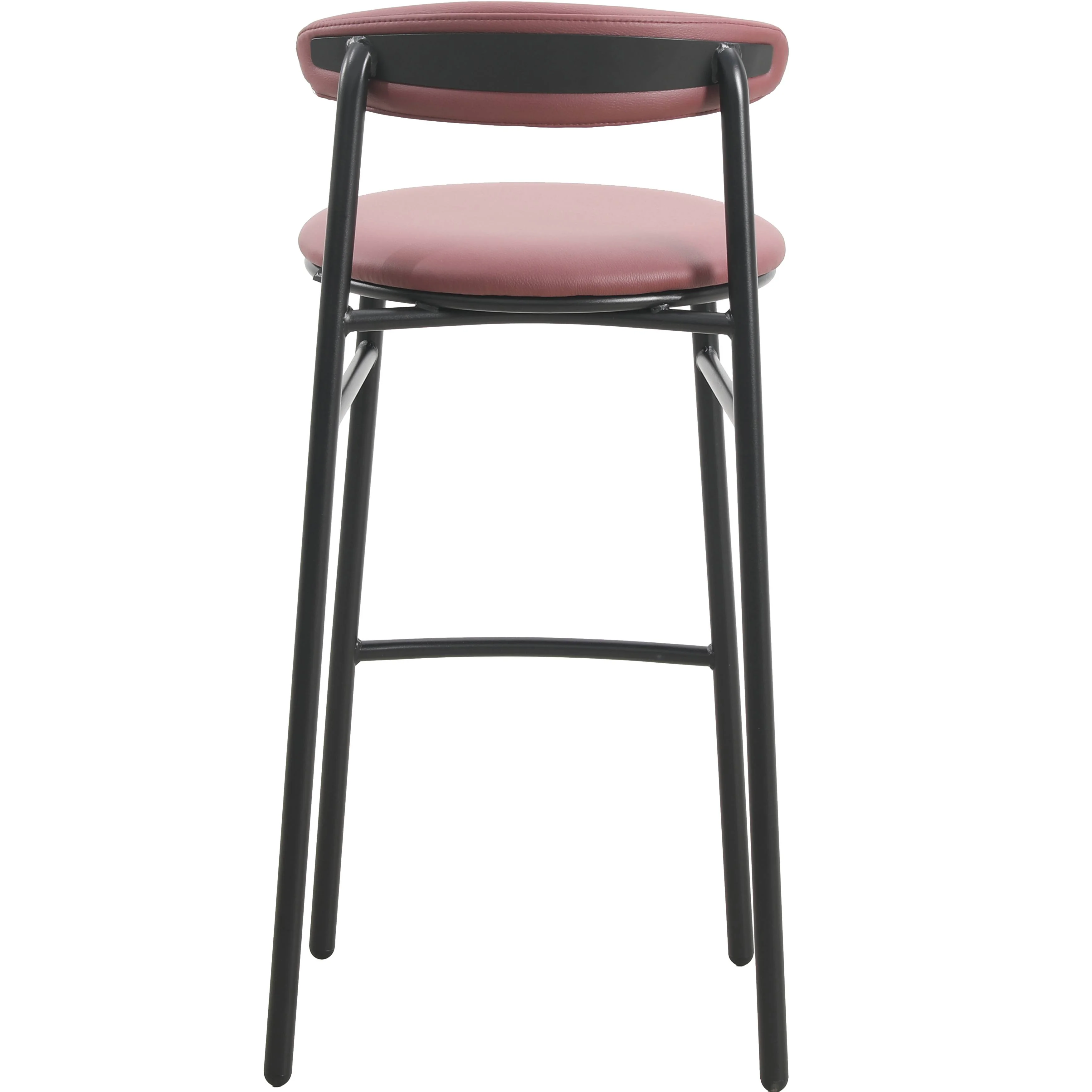 Lume Collection Modern Bar Stool in Burgundy Set of 2