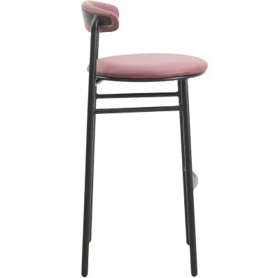 Lume Collection Modern Bar Stool in Burgundy Set of 2