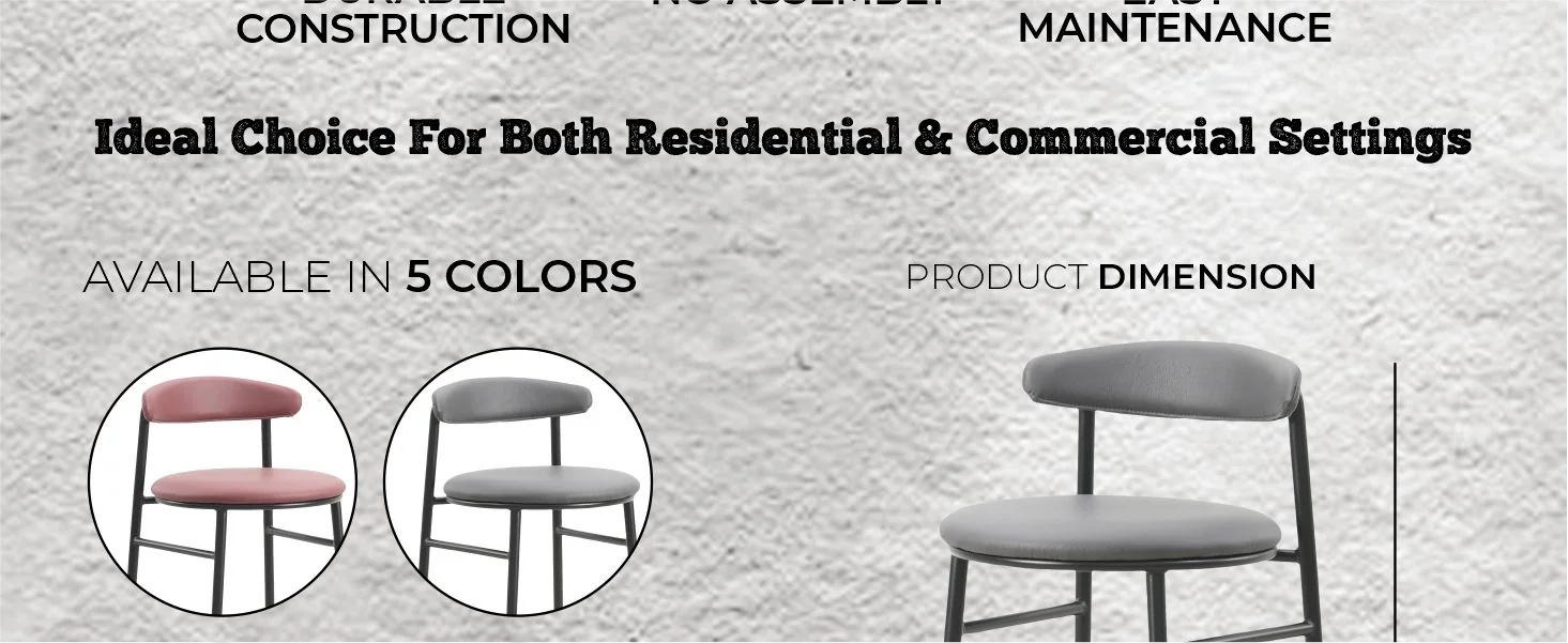 Lume Collection Modern Bar Stool in Charcoal